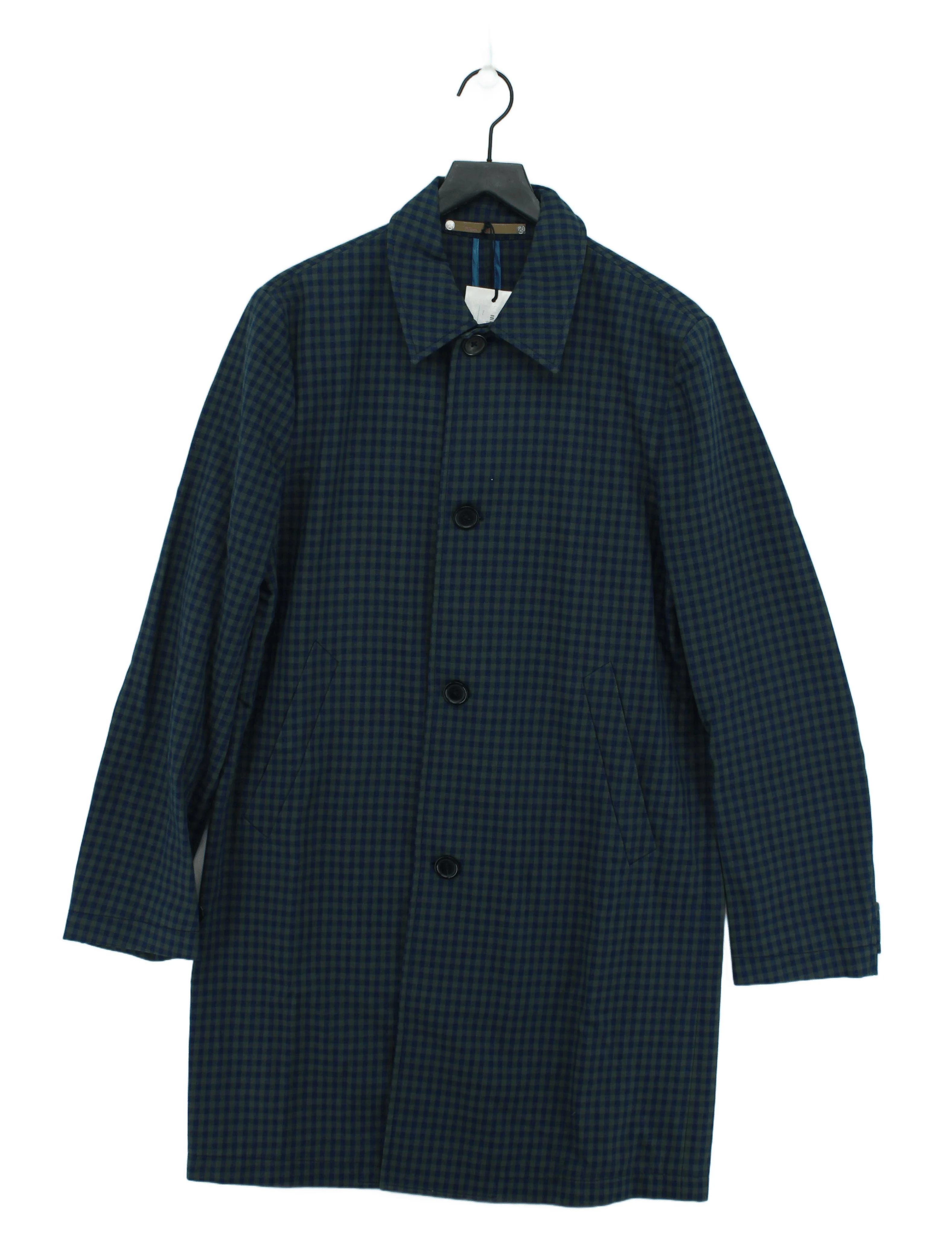 Paul Smith Men's Coat M Blue Cotton with Viscose Trench Coat New with tags