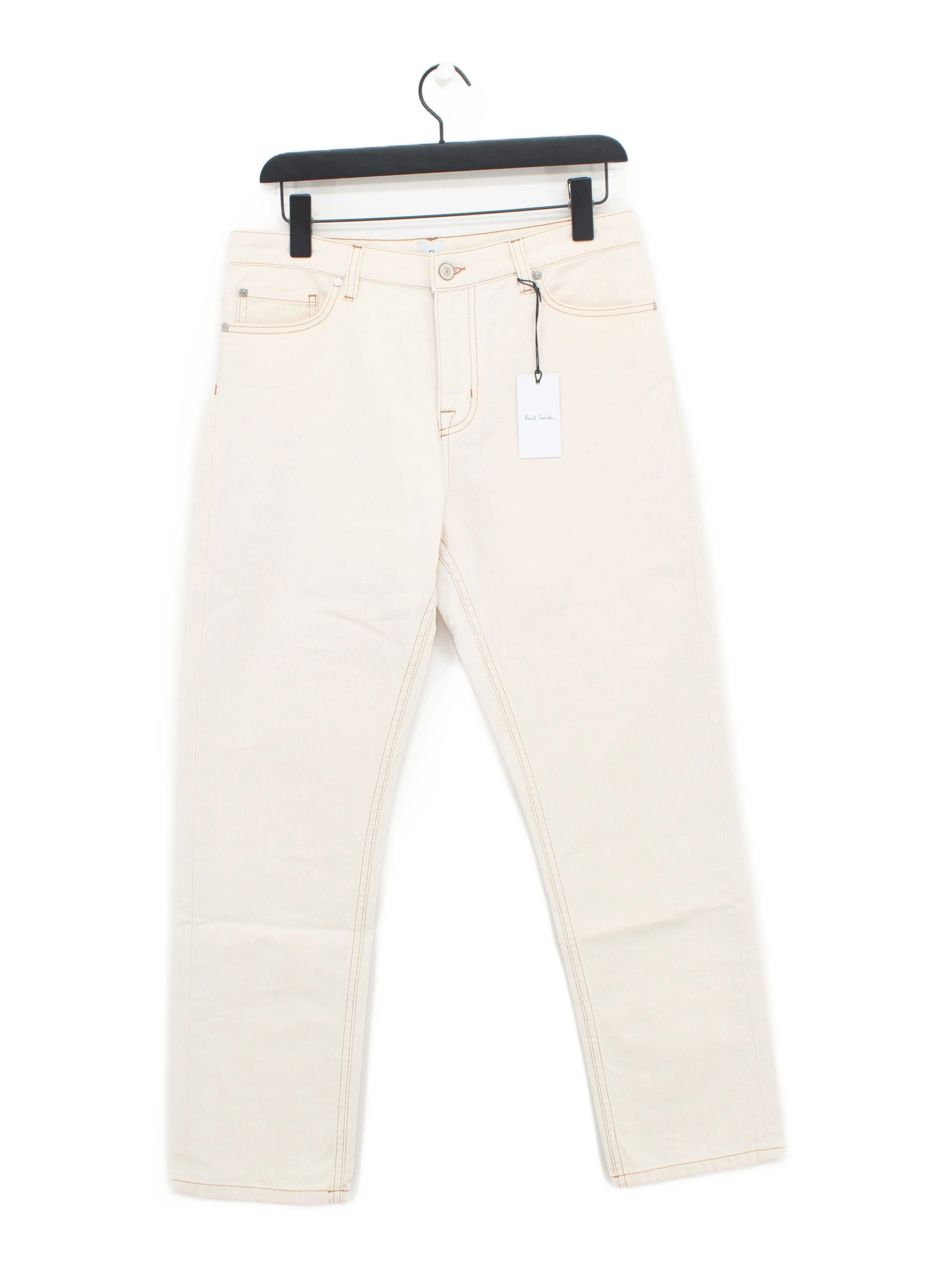 Paul Smith Men's Jeans M Cream 100% Cotton Straight New with tags