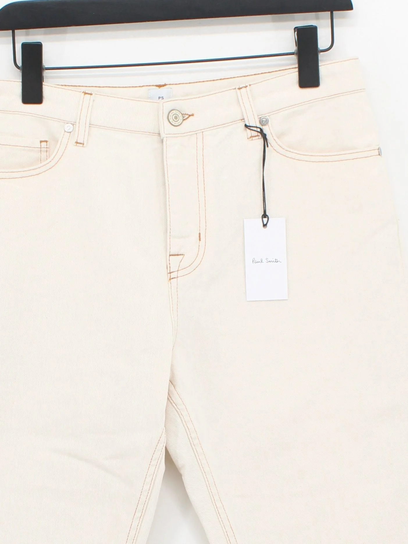 Paul Smith Men's Jeans M Cream 100% Cotton Straight New with tags - Image 3