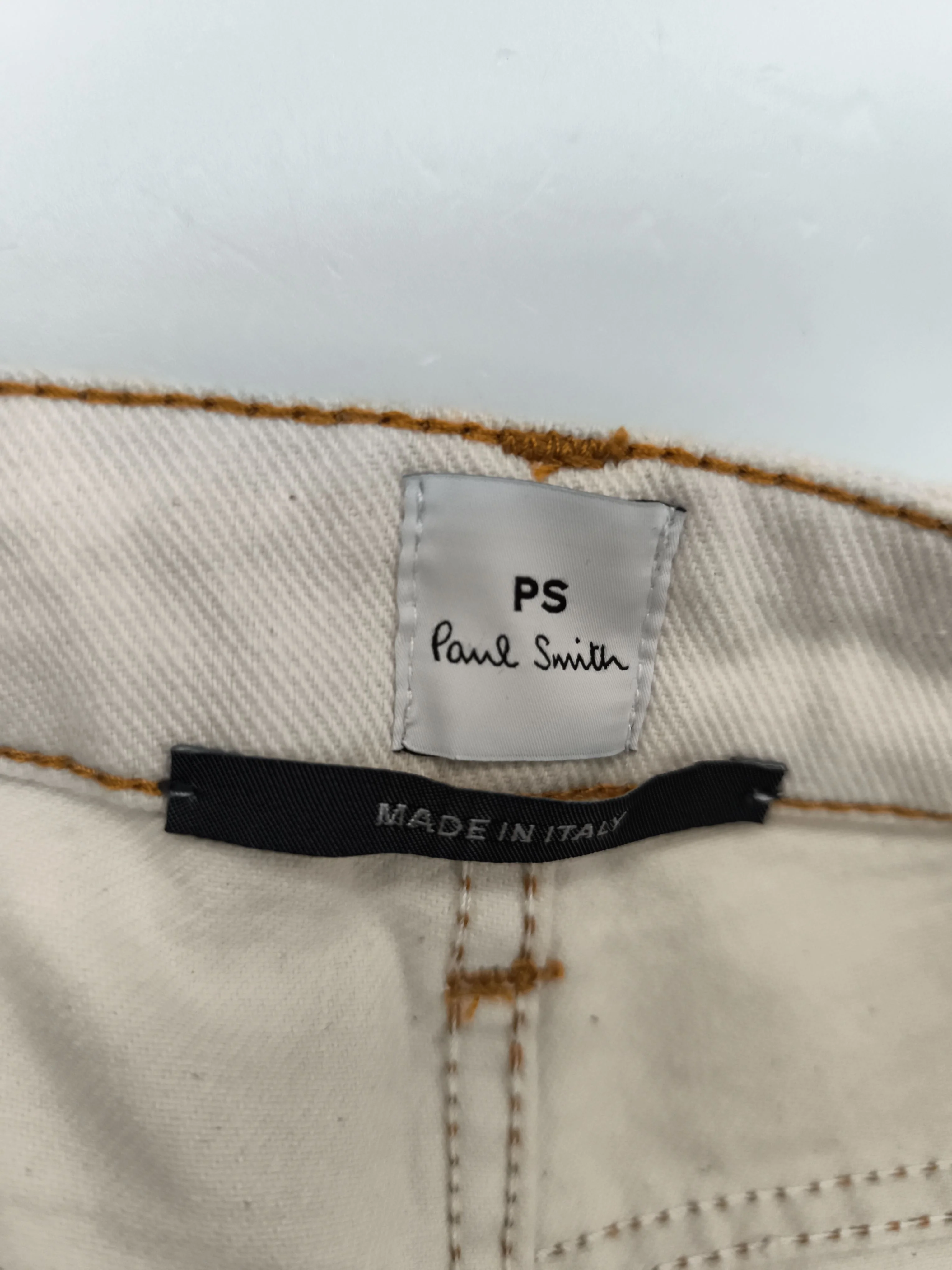 Paul Smith Men's Jeans M Cream 100% Cotton Straight New with tags - Image 5