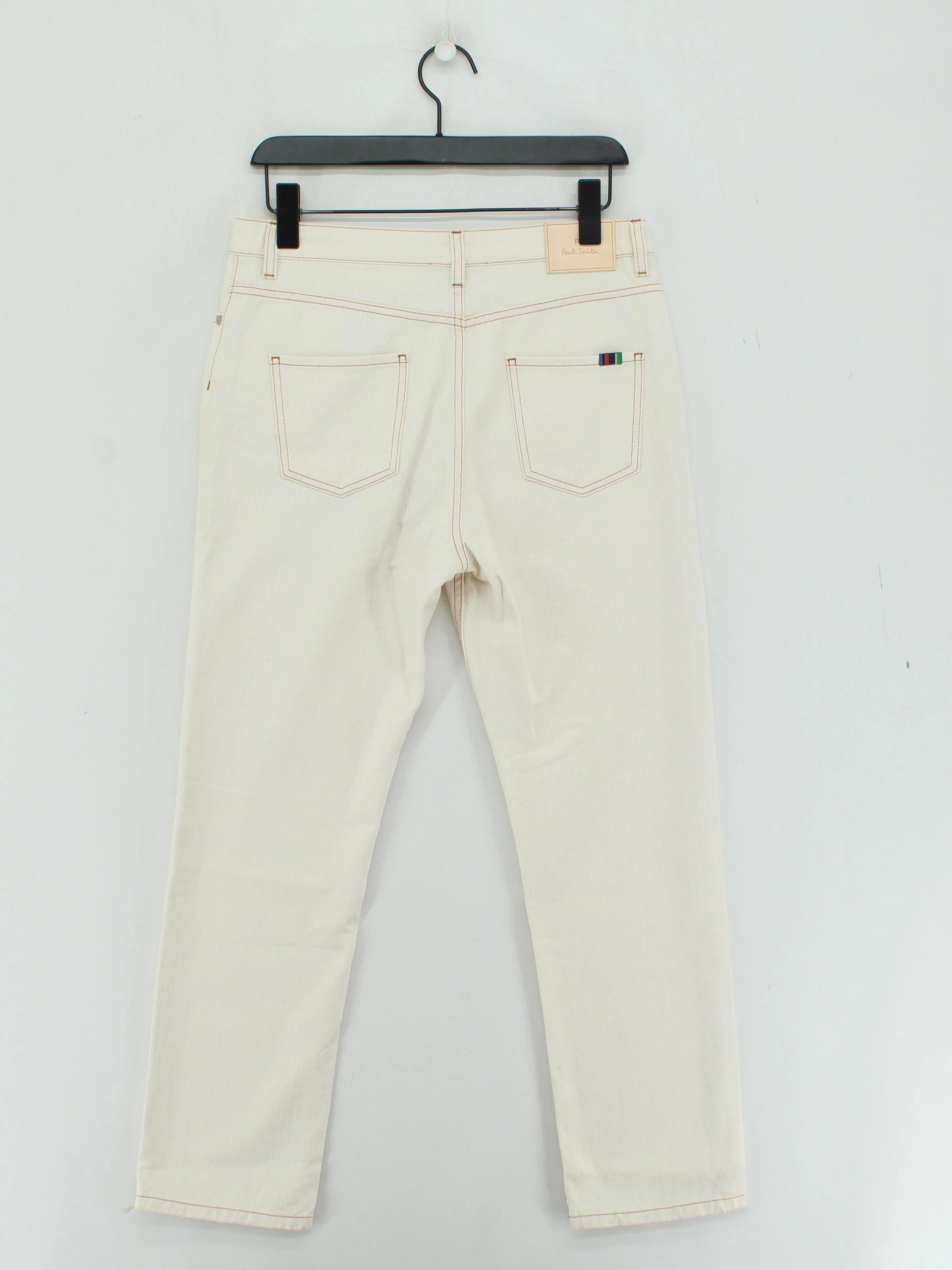 Paul Smith Men's Jeans W 28 in Cream 100% Cotton Straight New with tags - Image 2
