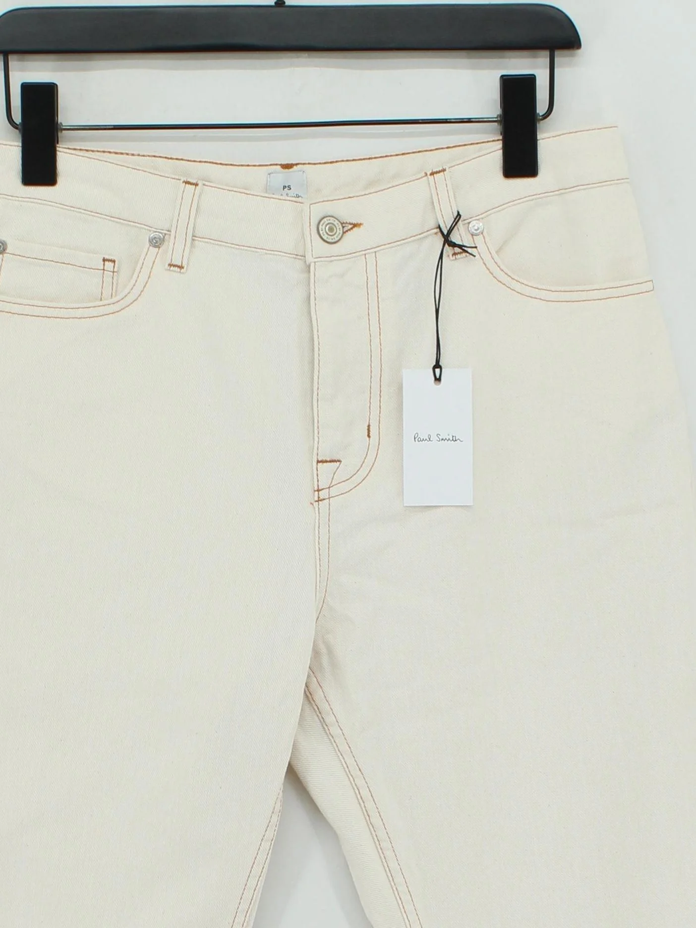 Paul Smith Men's Jeans W 28 in Cream 100% Cotton Straight New with tags - Image 3