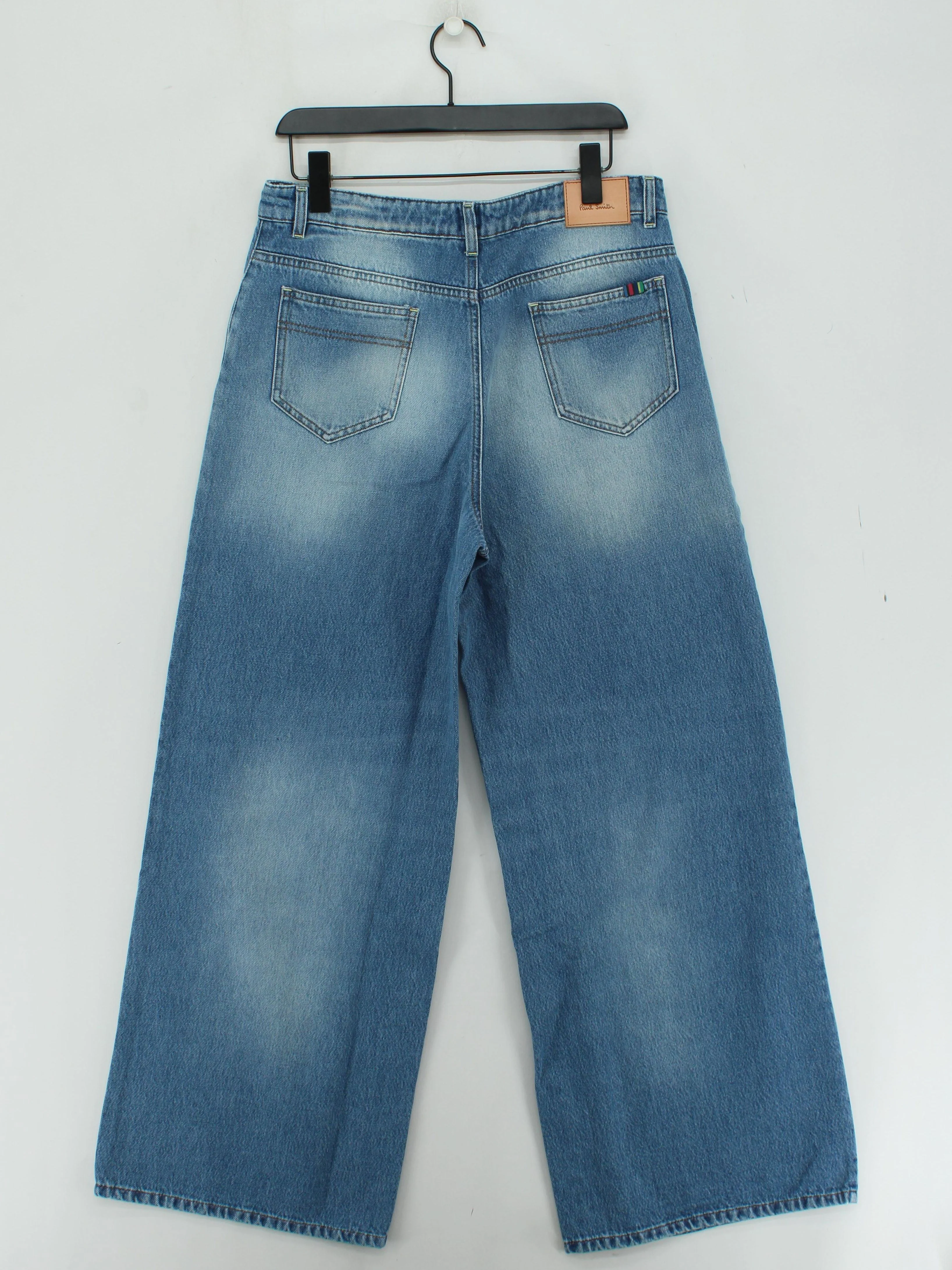 Paul Smith Men's Jeans W 30 in Blue 100% Cotton Wide-Leg New with tags - Image 2
