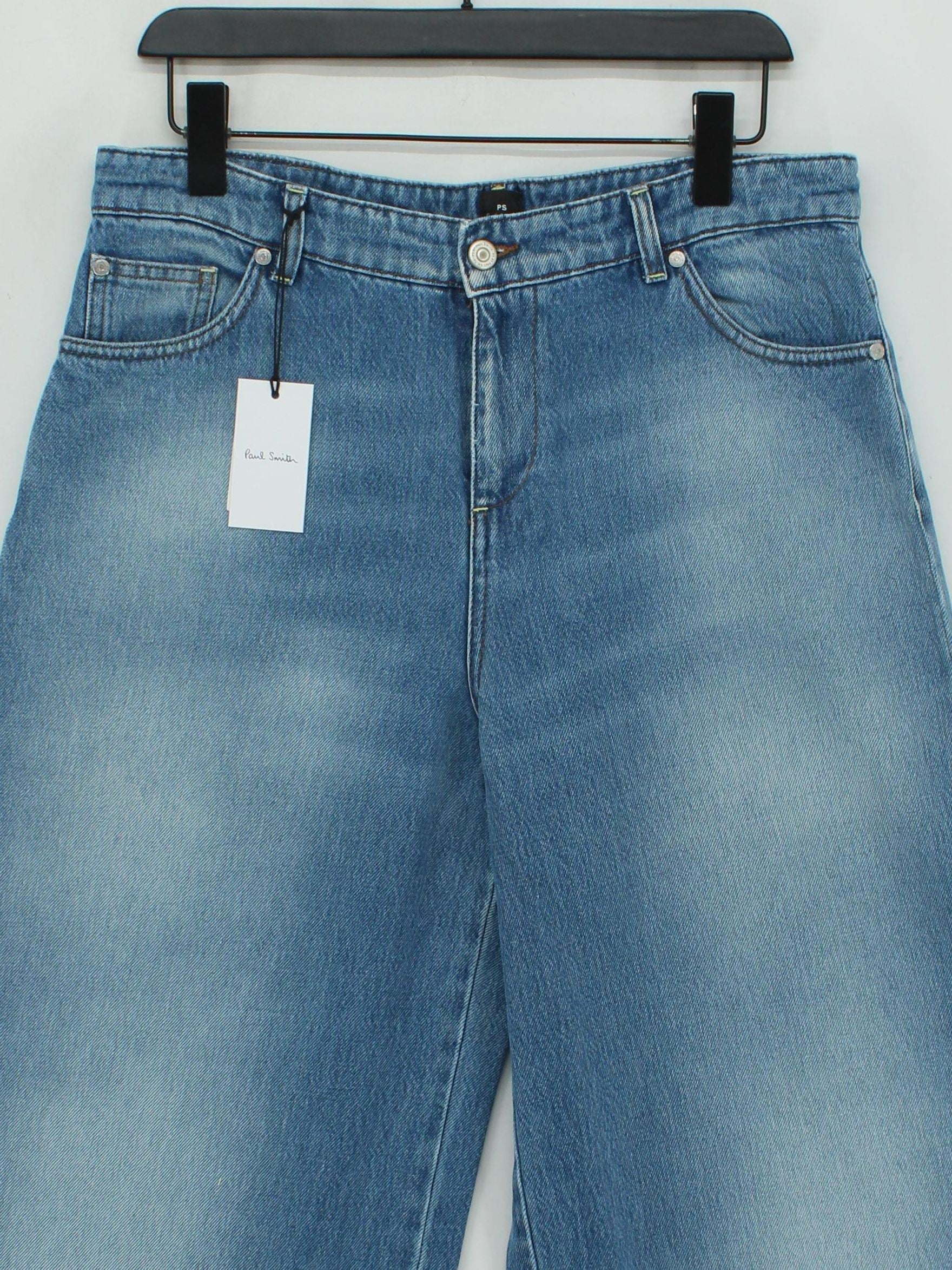 Paul Smith Men's Jeans W 30 in Blue 100% Cotton Wide-Leg New with tags - Image 3
