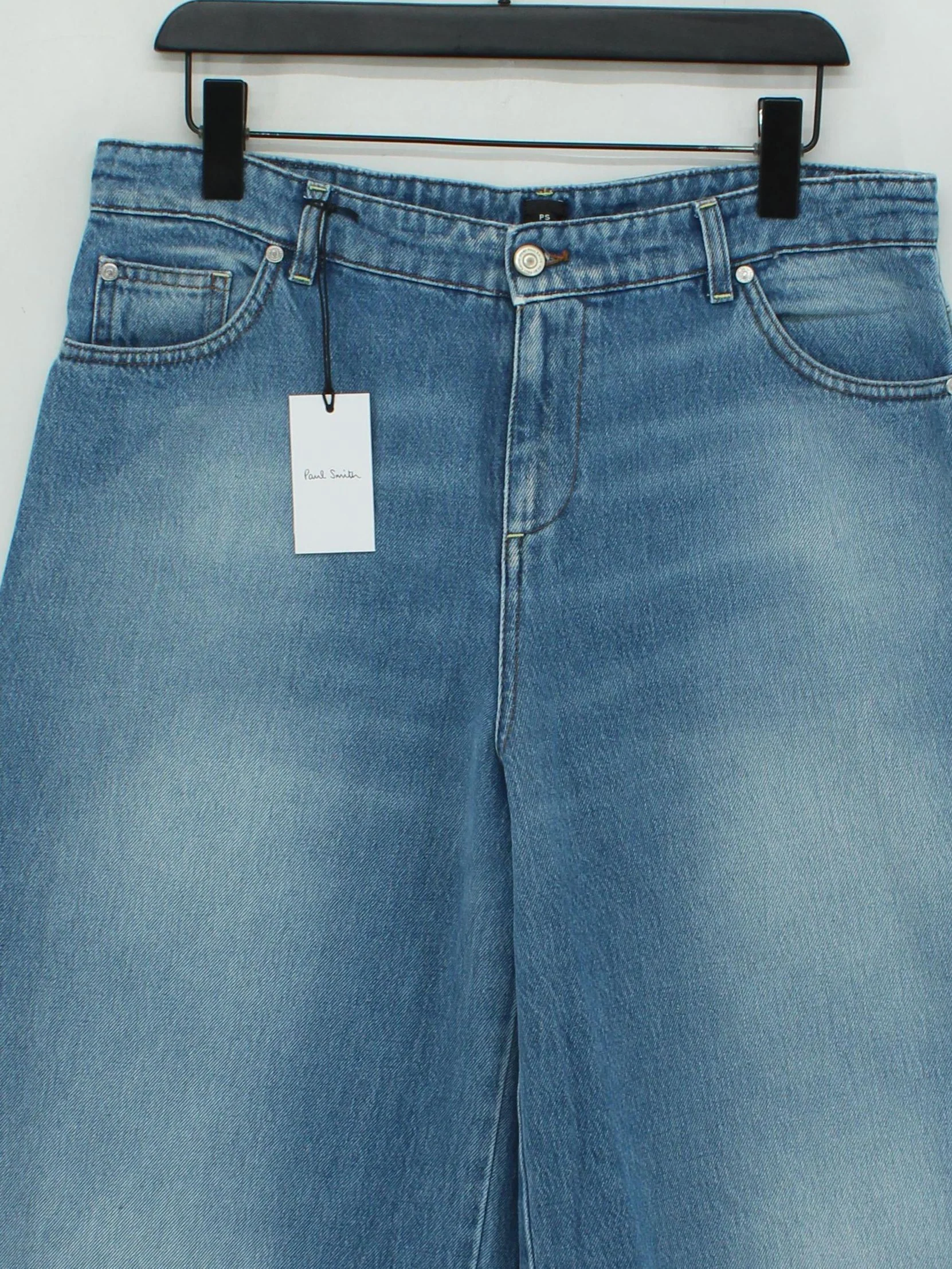 Paul Smith Men's Jeans W 31 in Blue 100% Cotton Wide-Leg New with tags - Image 3