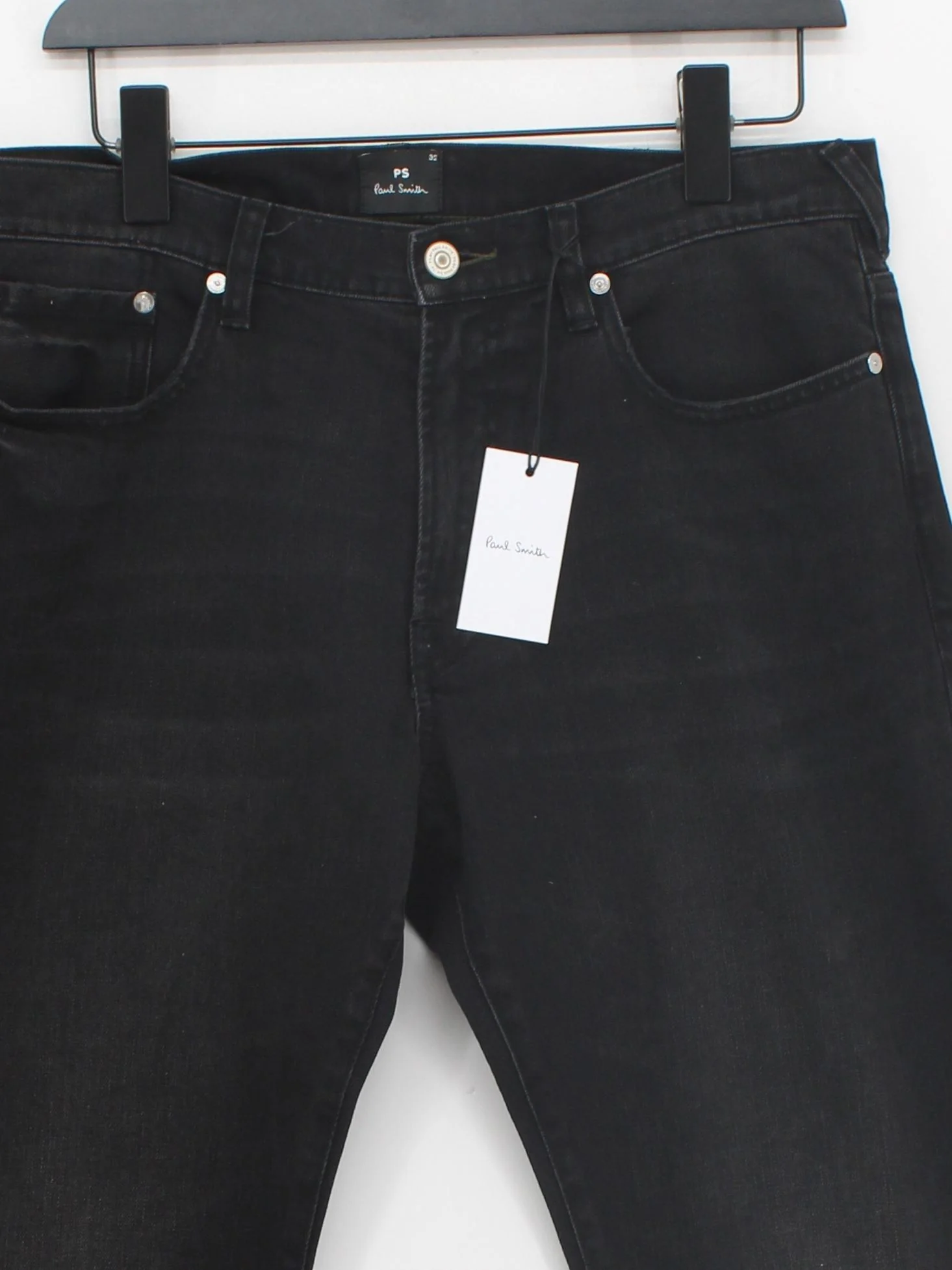 Paul Smith Men's Jeans W 32 in Black Cotton with Spandex Straight New with tags - Image 3
