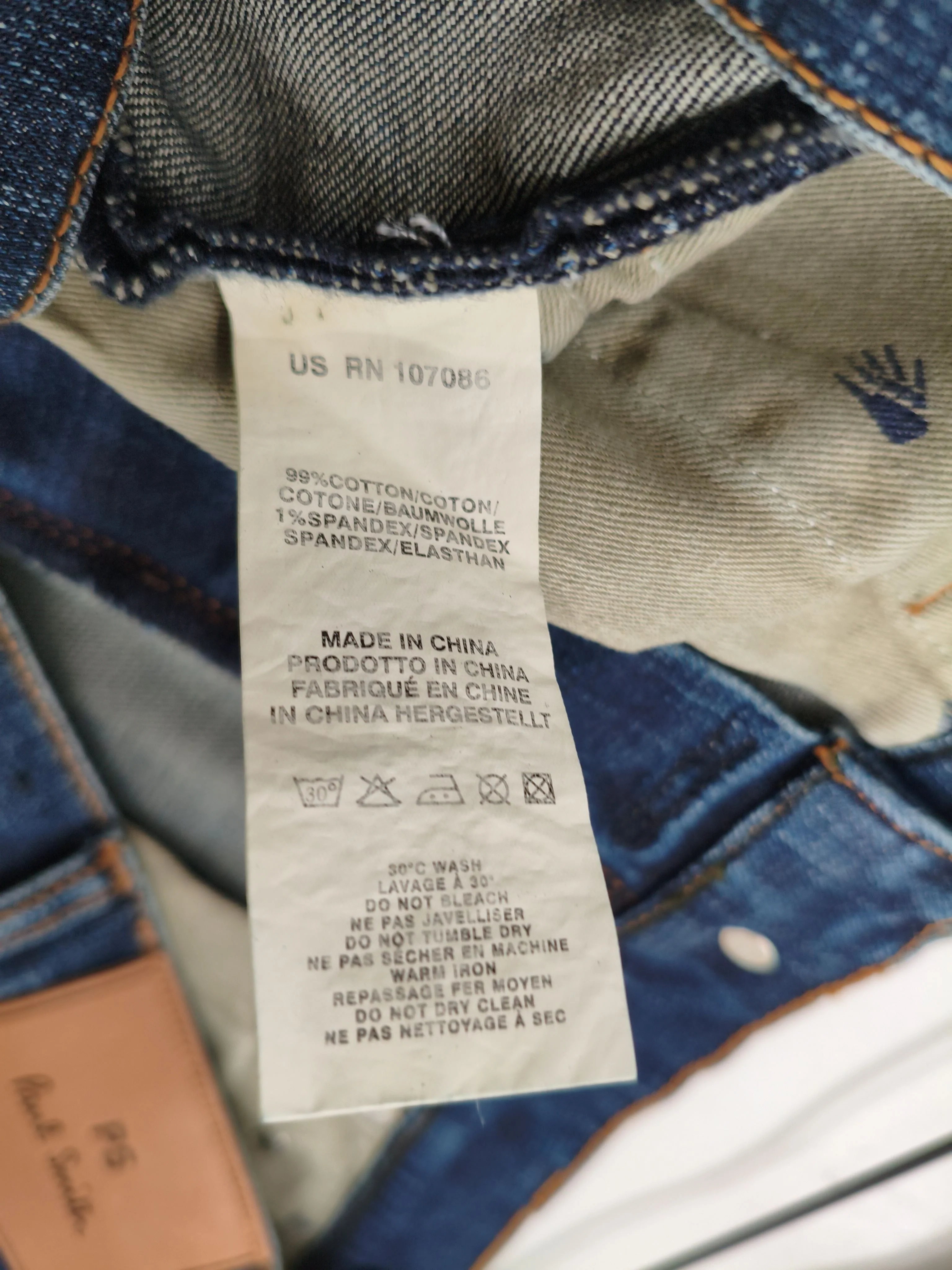 Paul Smith Men's Jeans W 32 in Blue Cotton with Spandex Straight New with tags - Image 6