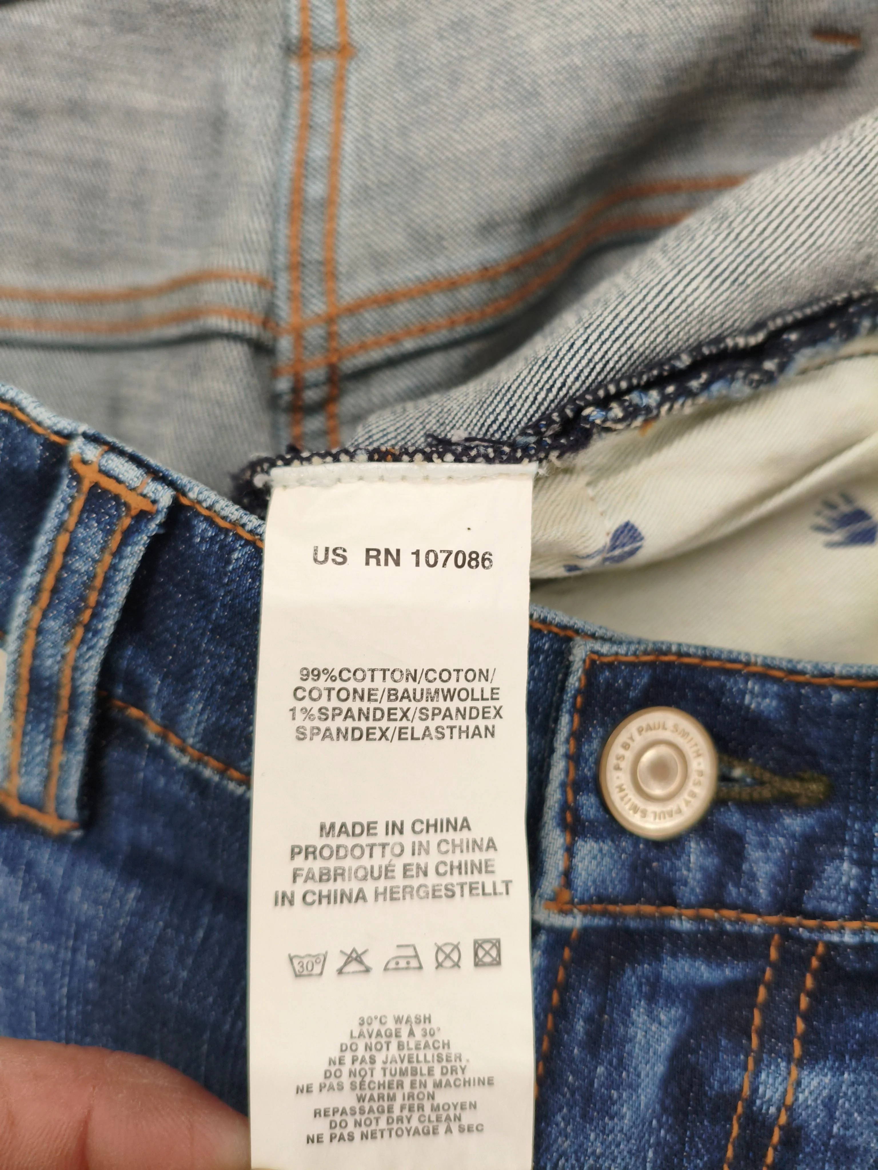 Paul Smith Men's Jeans W 32 in Blue Cotton with Spandex Straight New with tags - Image 6