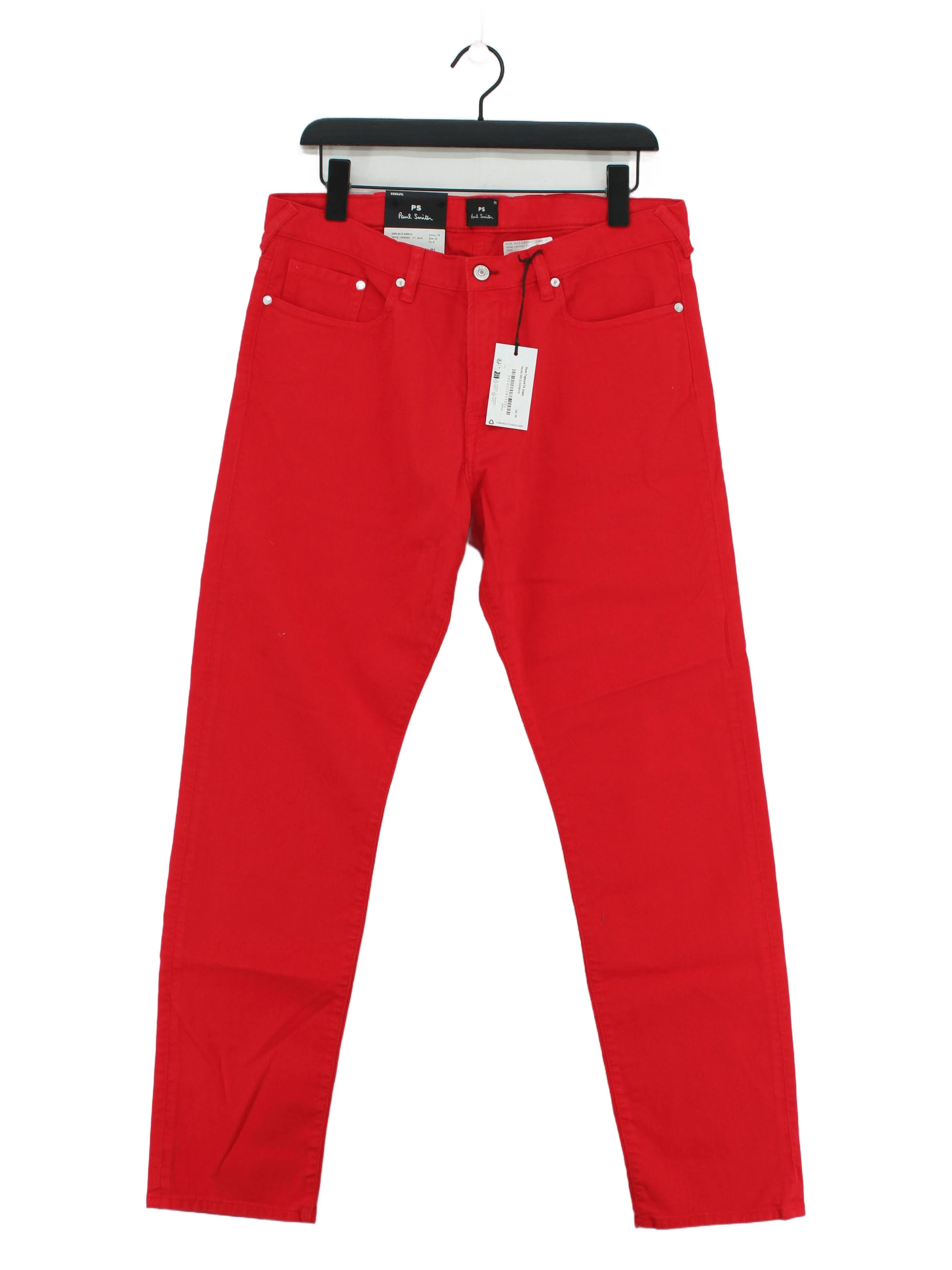 Paul Smith Men's Jeans W 32 in Red Cotton with Elastane Straight New with tags