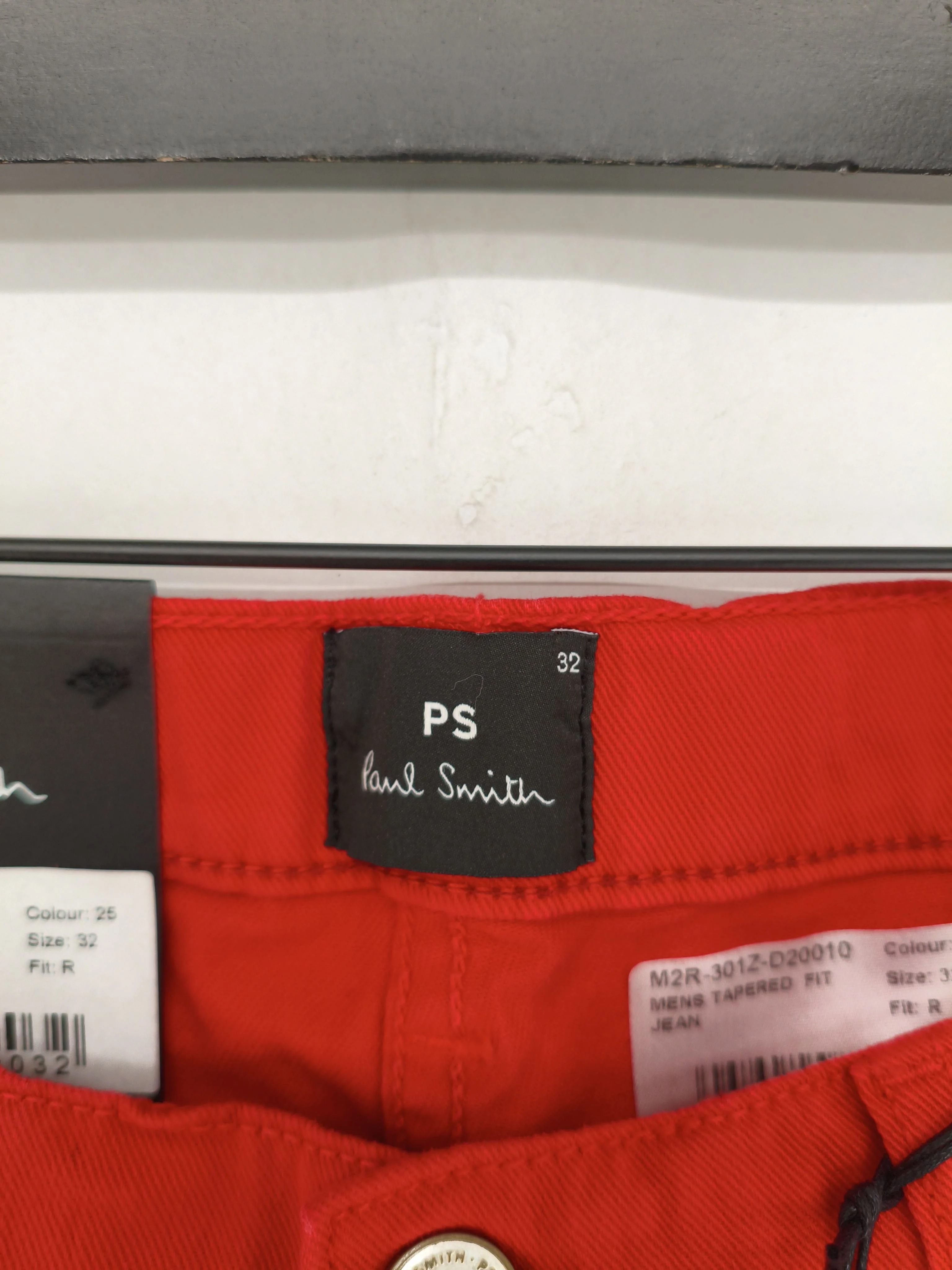 Paul Smith Men's Jeans W 32 in Red Cotton with Elastane Straight New with tags - Image 5