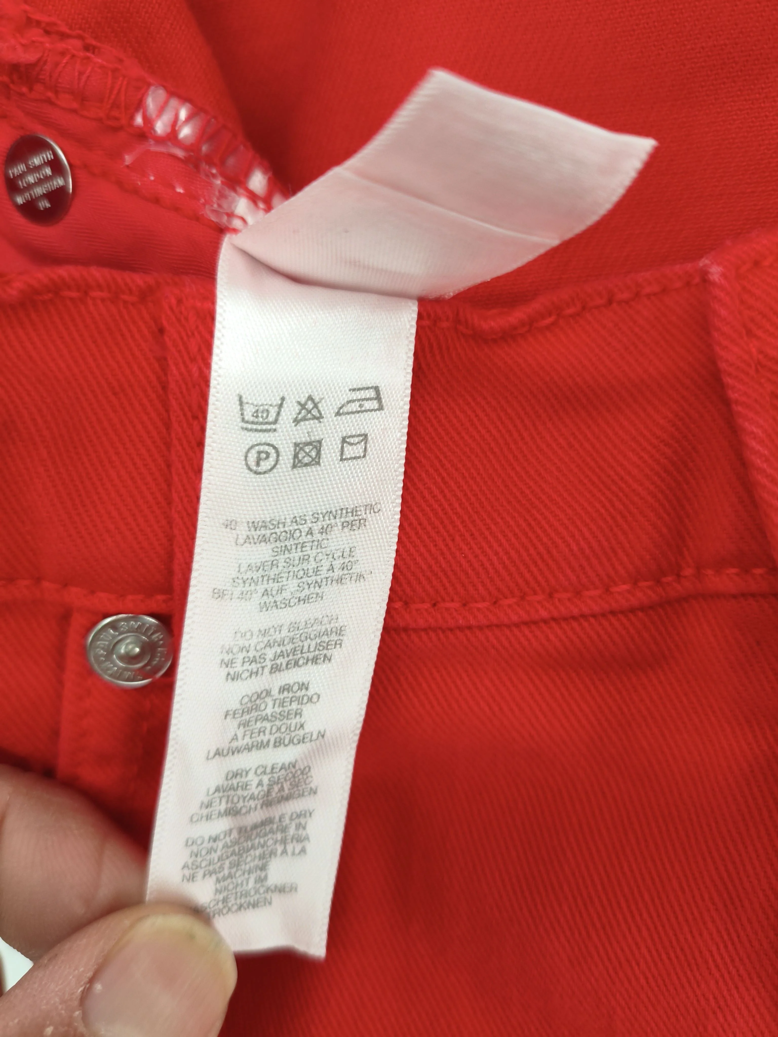 Paul Smith Men's Jeans W 32 in Red Cotton with Elastane Straight New with tags - Image 6