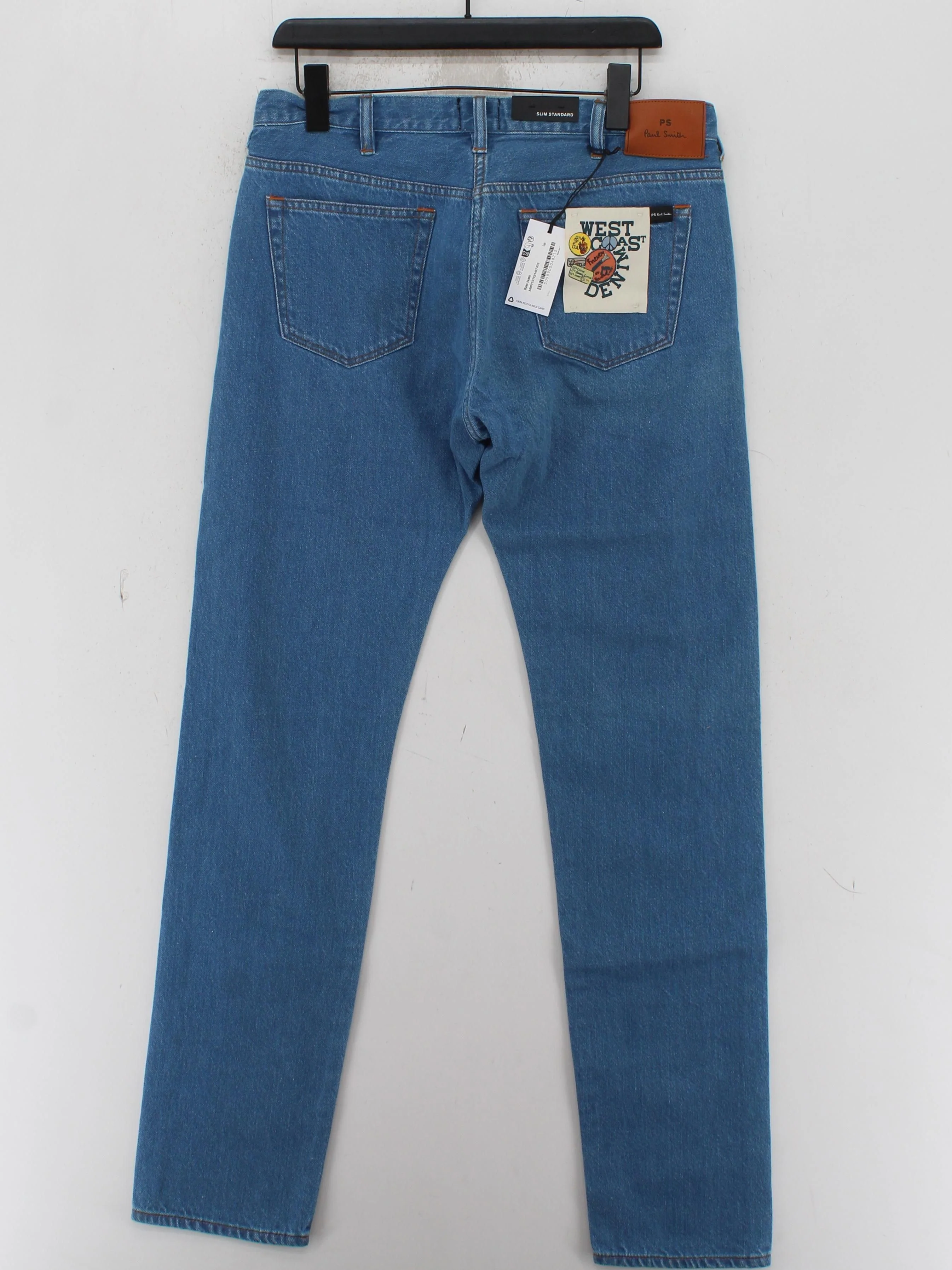 Paul Smith Men's Jeans W 34 in Blue Cotton with Other Straight - Image 2