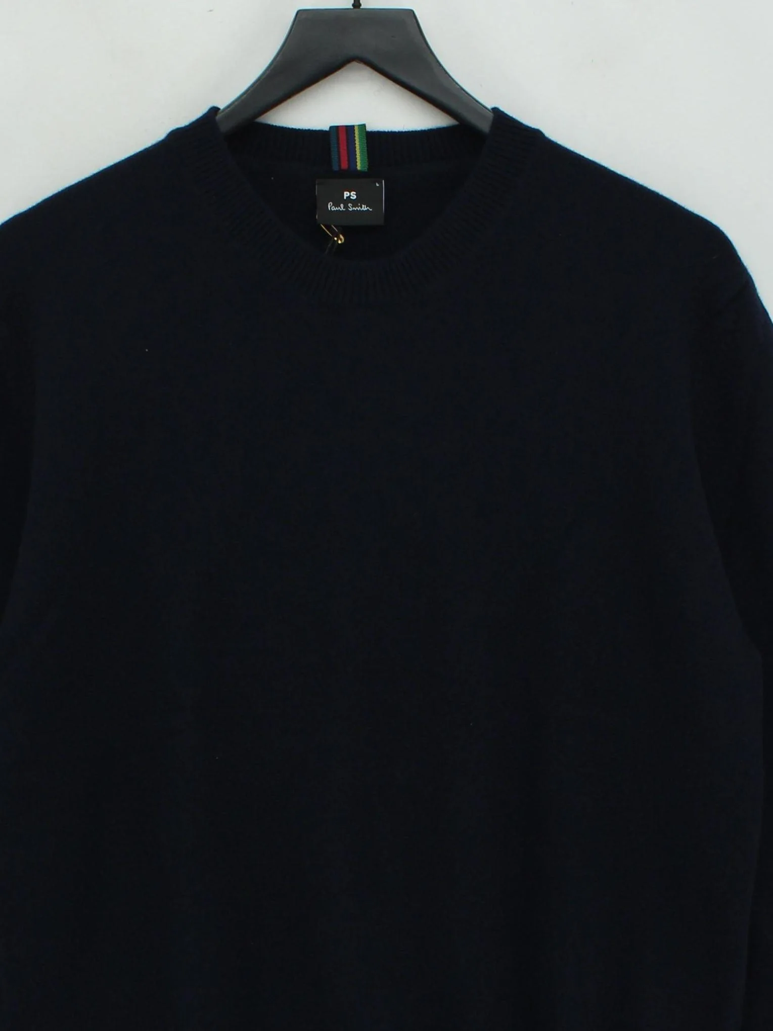 Paul Smith Men's Jumper L Blue 100% Wool Crew Neck Pullover New with tags - Image 3