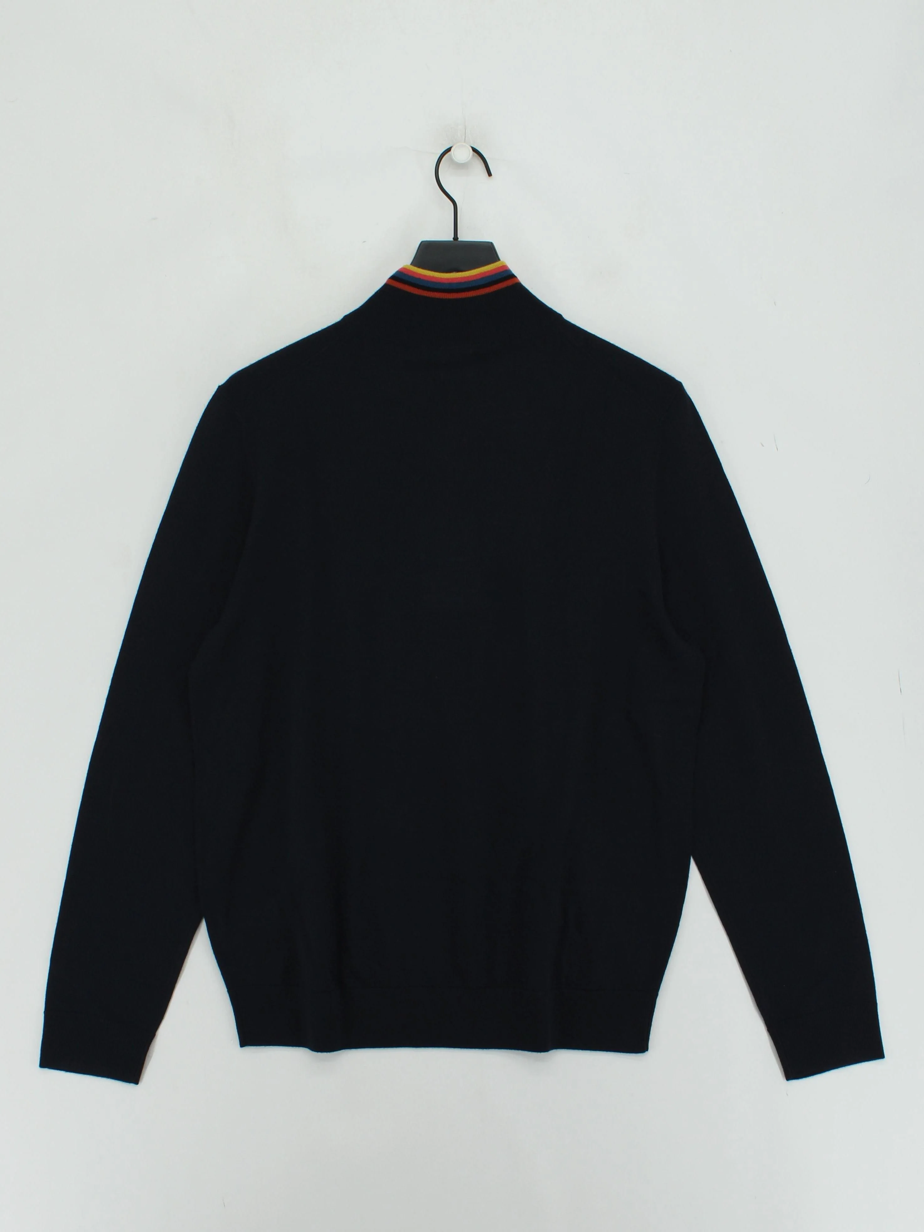 Paul Smith Men's Jumper L Blue 100% Wool Mock Neck Pullover New with tags - Image 2