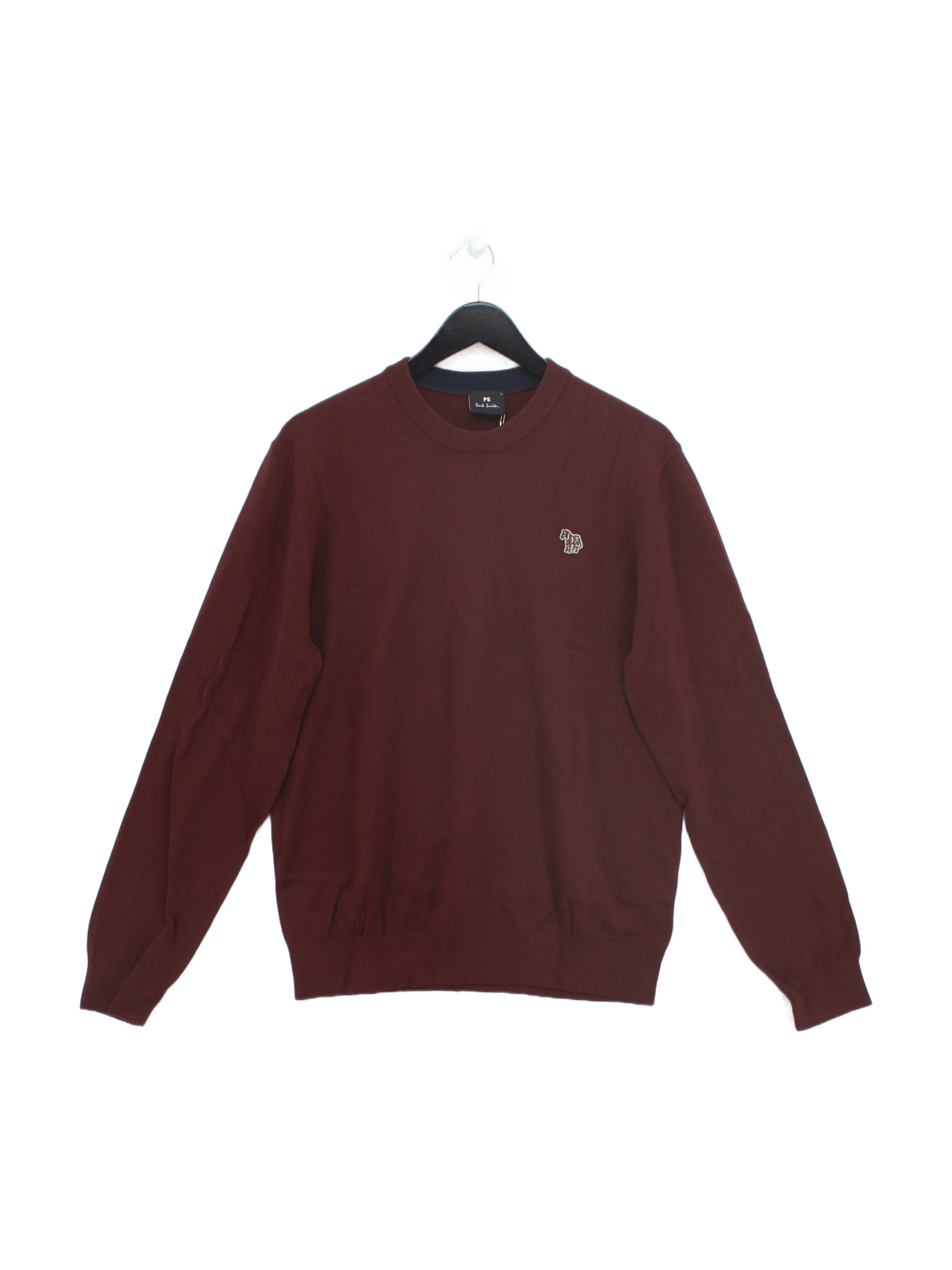Paul Smith Men's Jumper L Brown 100% Cotton Round Neck Pullover New with tags
