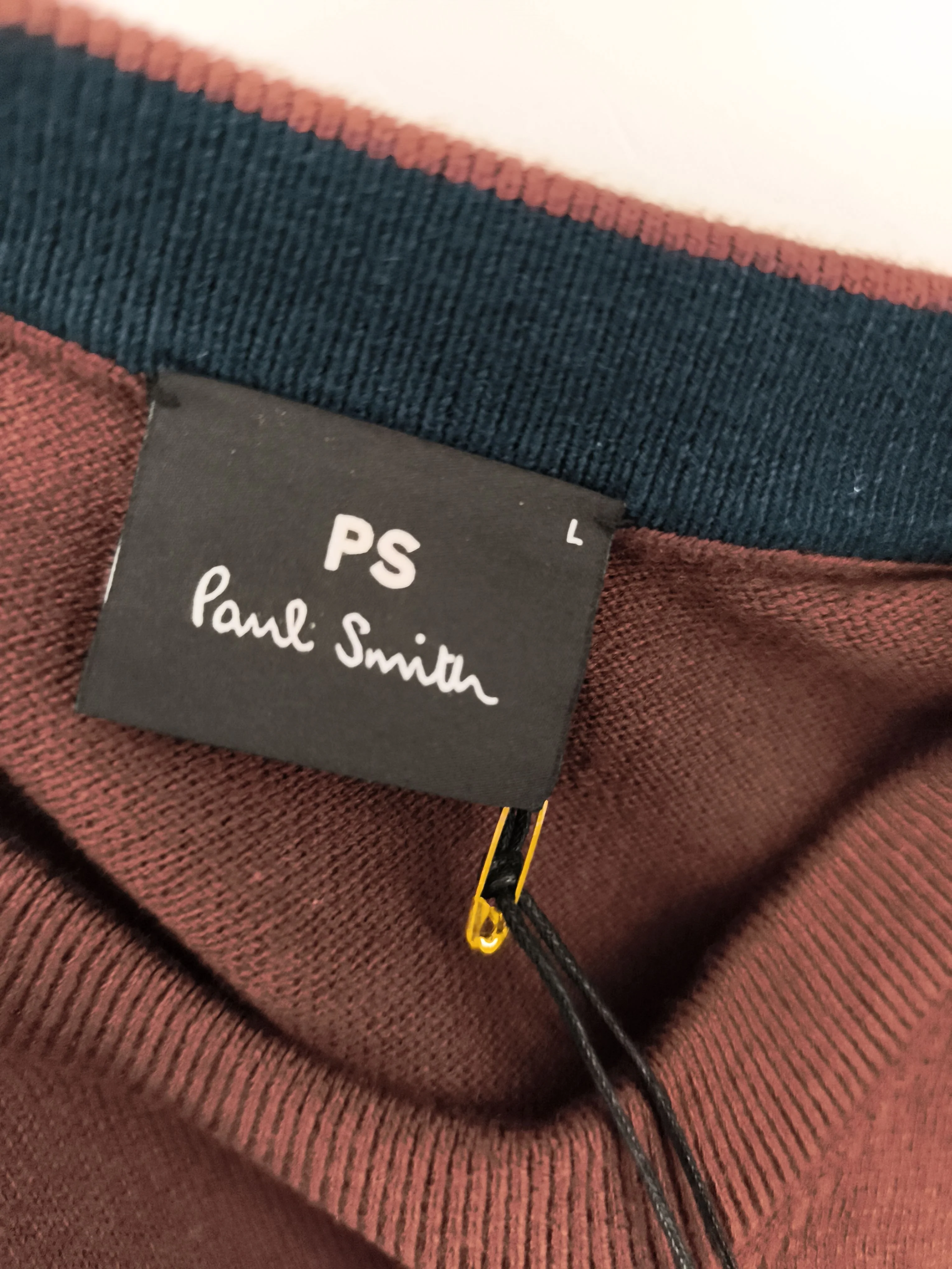 Paul Smith Men's Jumper L Brown 100% Cotton Round Neck Pullover New with tags - Image 5