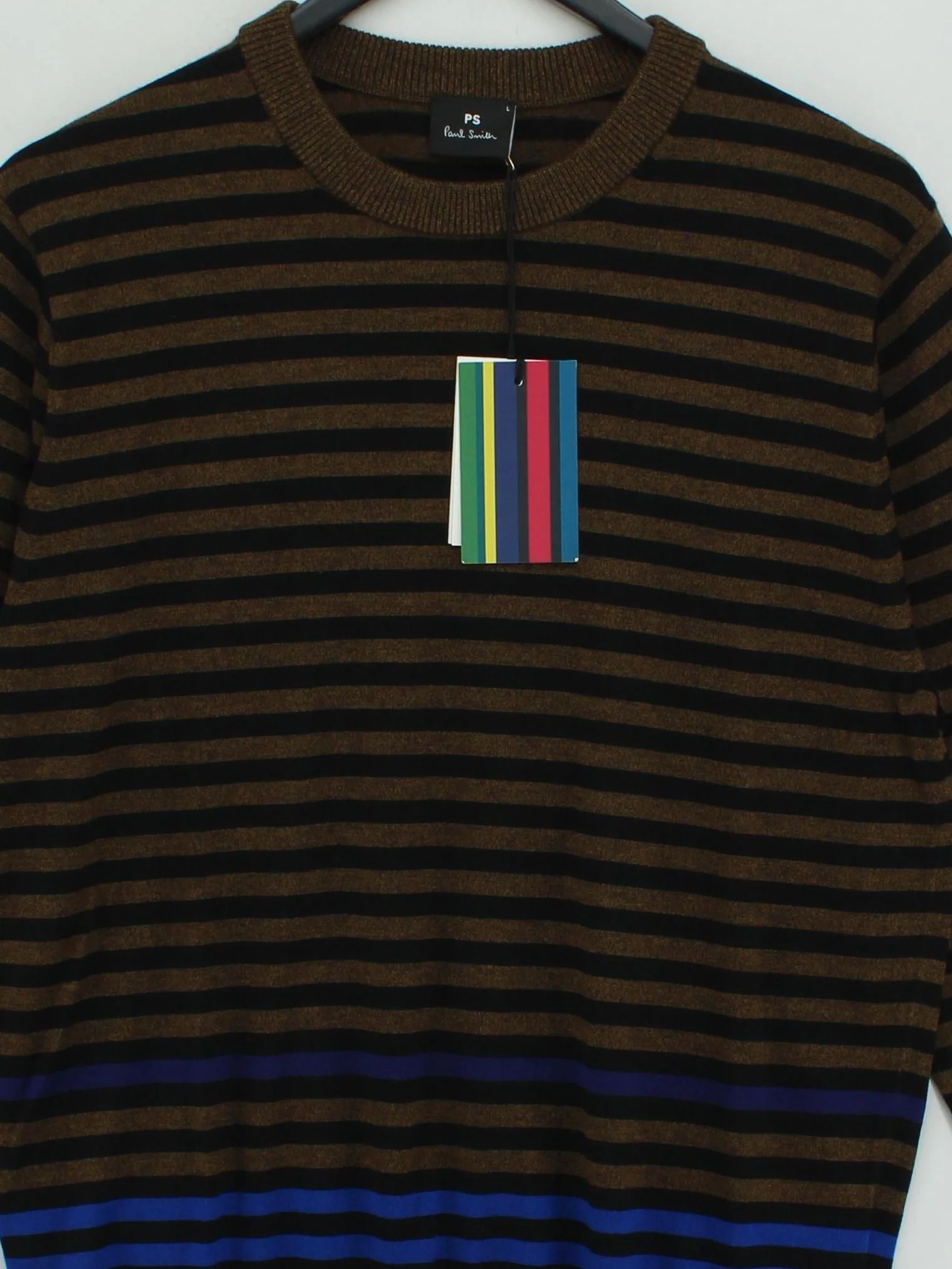 Paul Smith Men's Jumper L Brown 100% Wool Pullover New with tags - Image 3