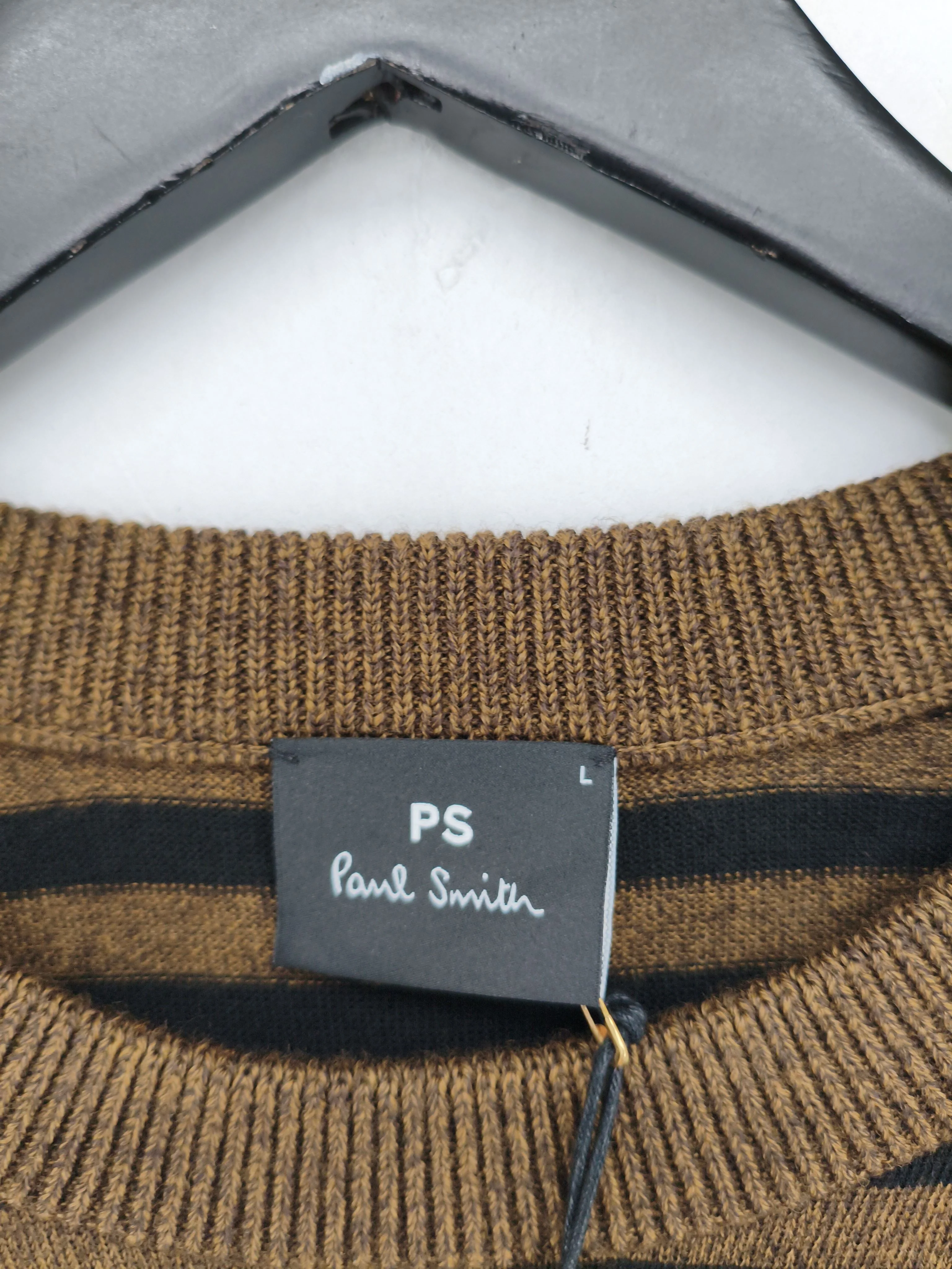 Paul Smith Men's Jumper L Brown 100% Wool Pullover New with tags - Image 5