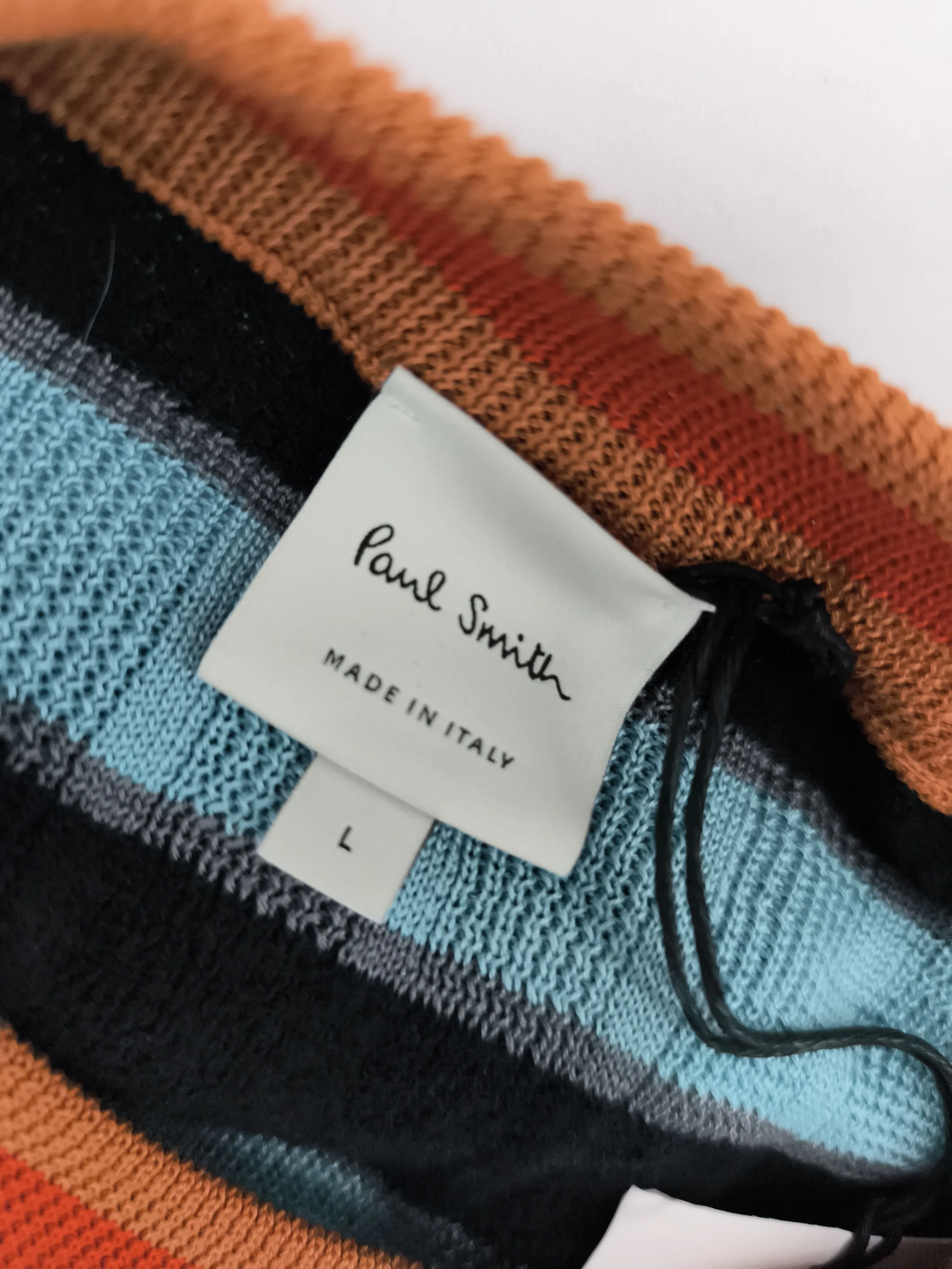 Paul Smith Men's Jumper L Multi 100% Cotton Pullover New with tags - Image 3