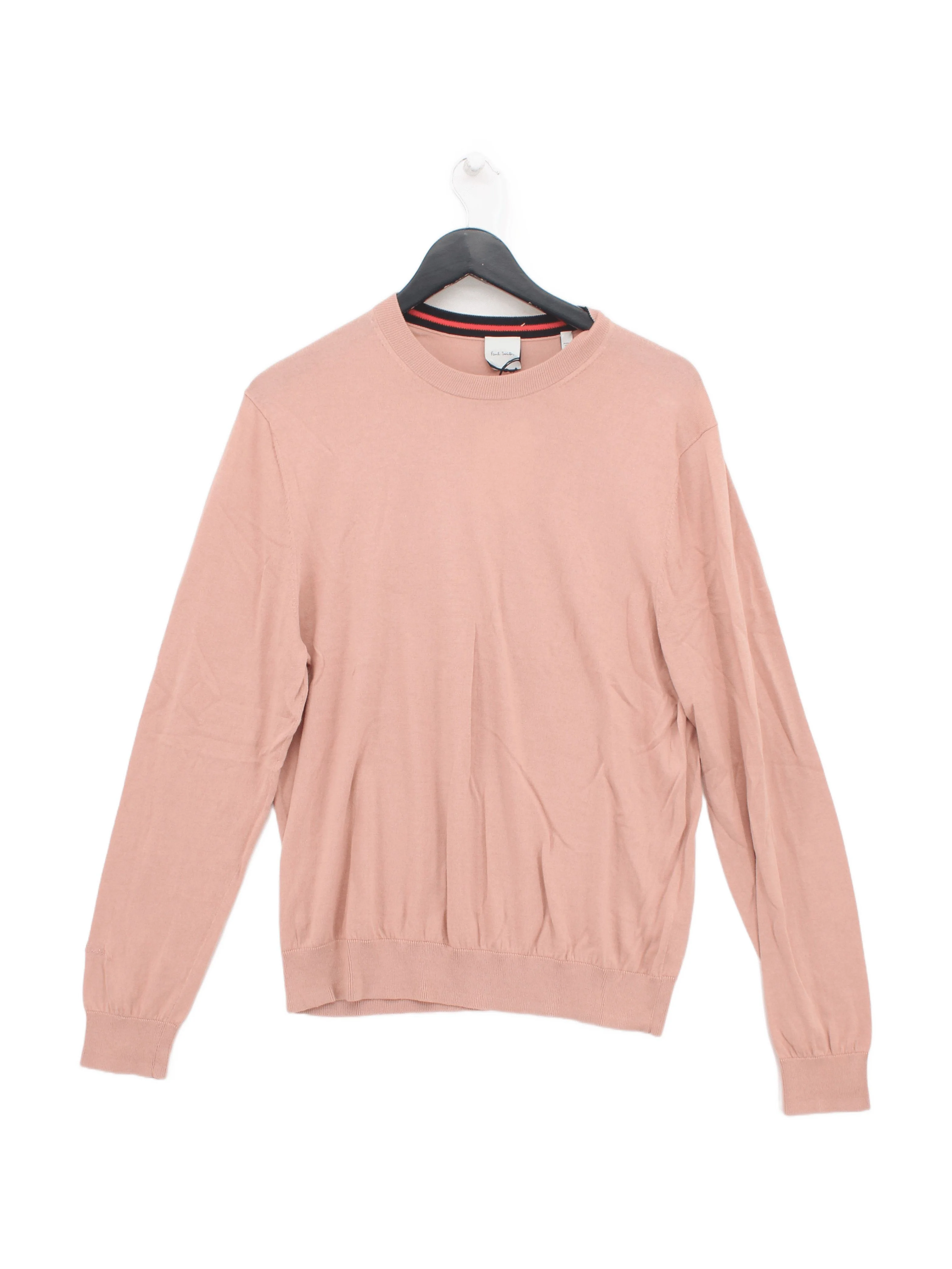Paul Smith Men's Jumper L Pink 100% Cotton Crew Neck Pullover New with tags