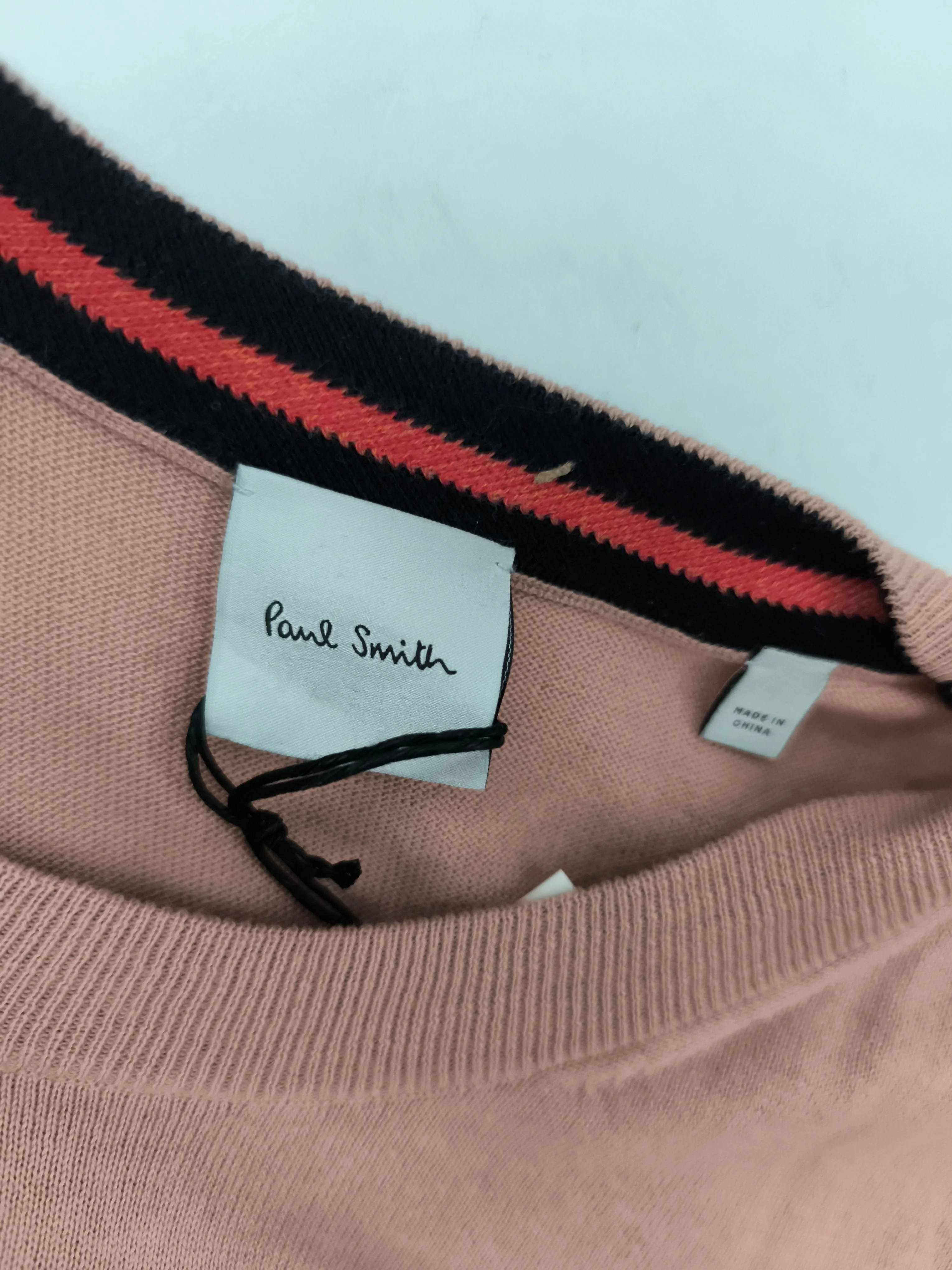 Paul Smith Men's Jumper L Pink 100% Cotton Crew Neck Pullover New with tags - Image 5