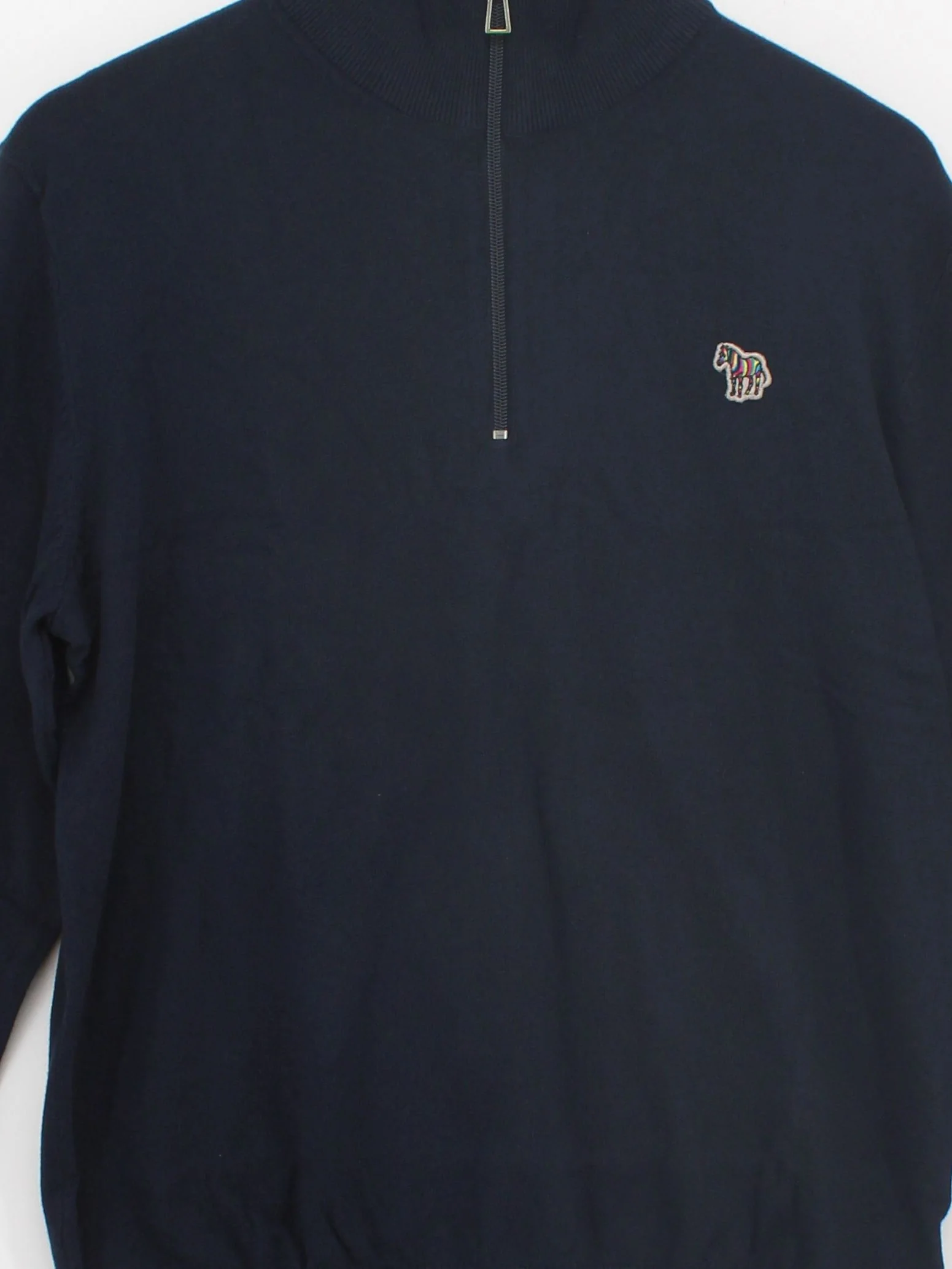 Paul Smith Men's Jumper M Blue 100% Cotton Mock Neck Pullover New with tags - Image 3