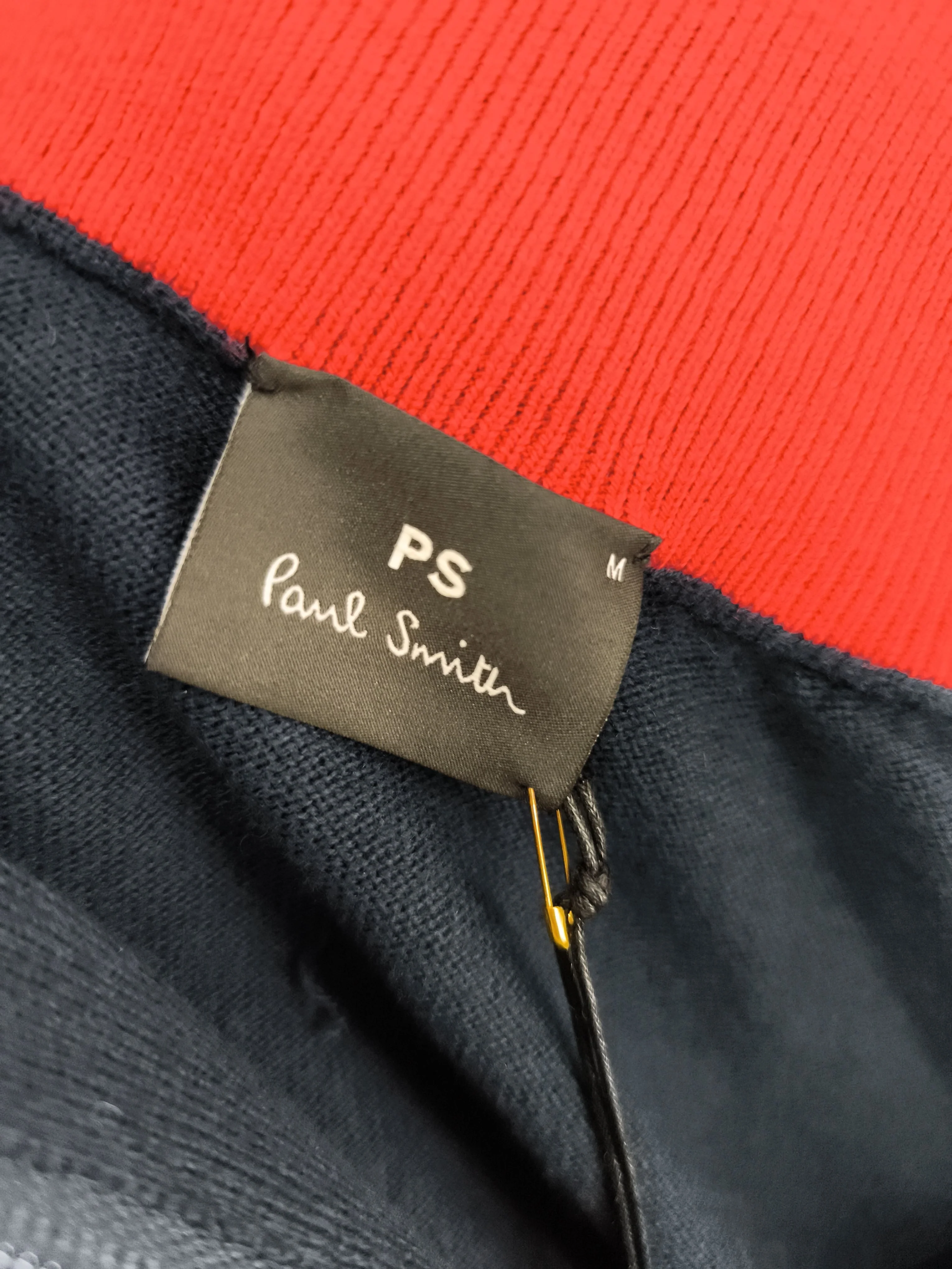 Paul Smith Men's Jumper M Blue 100% Cotton Mock Neck Pullover New with tags - Image 5