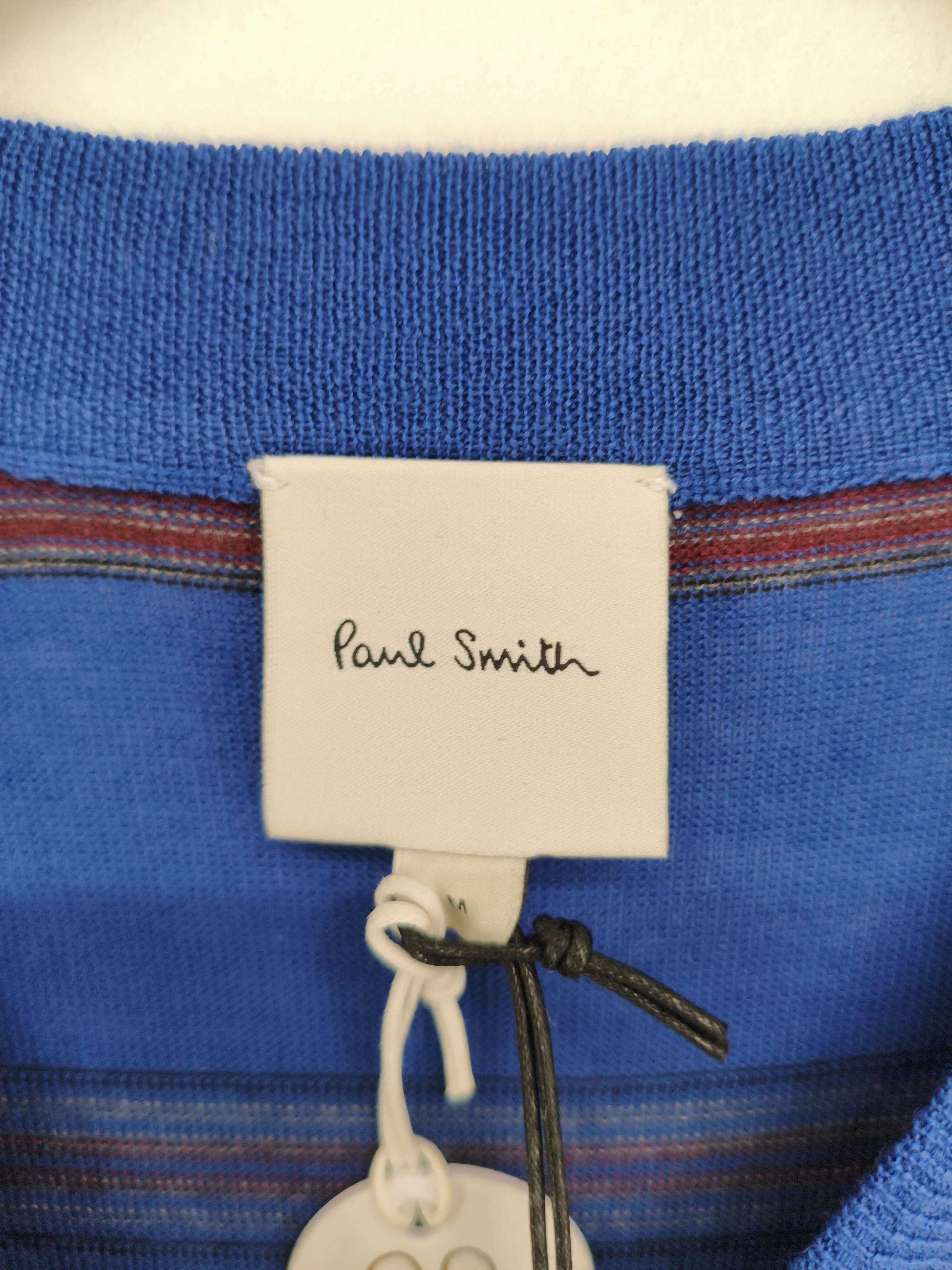 Paul Smith Men's Jumper M Blue 100% Wool Pullover New with tags - Image 5