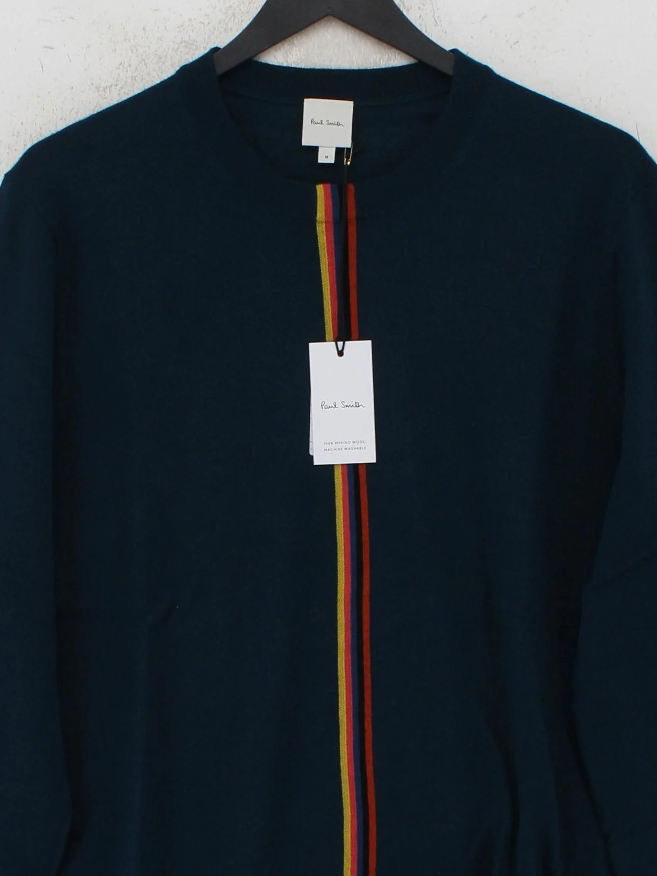Paul Smith Men's Jumper M Blue 100% Wool Pullover New with tags - Image 3