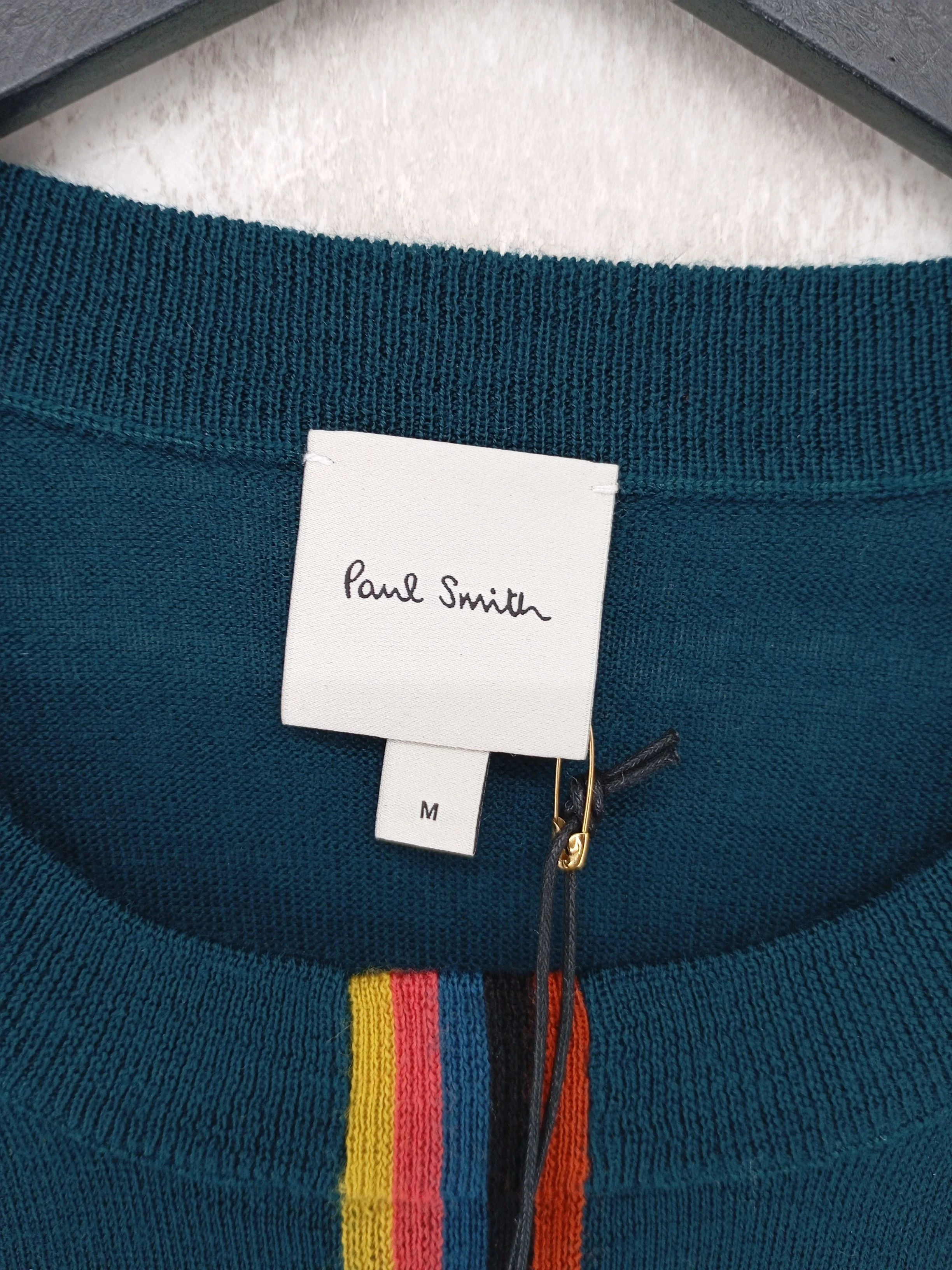 Paul Smith Men's Jumper M Blue 100% Wool Pullover New with tags - Image 5