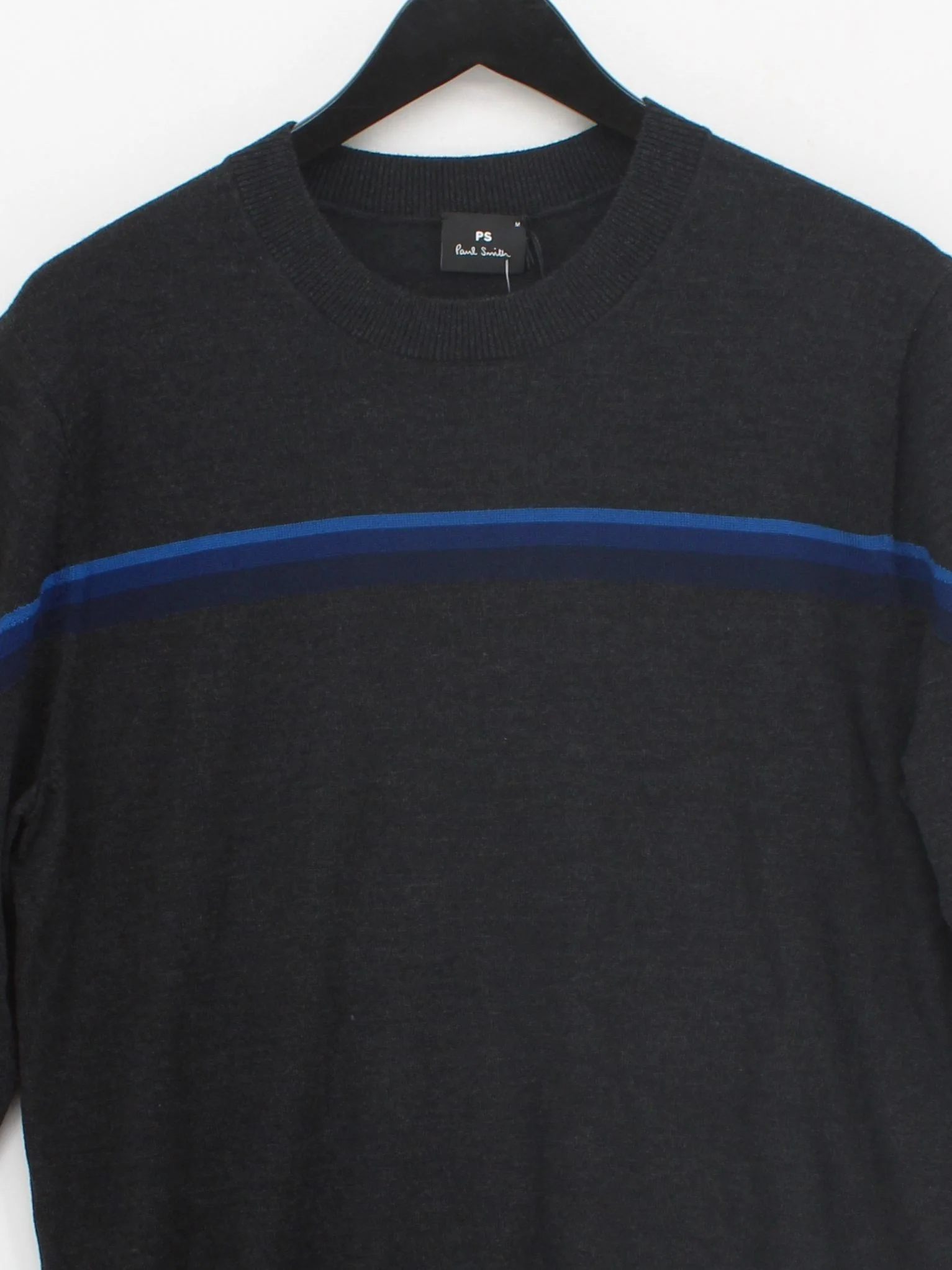 Paul Smith Men's Jumper M Grey 100% Wool Crew Neck Pullover New with tags - Image 3