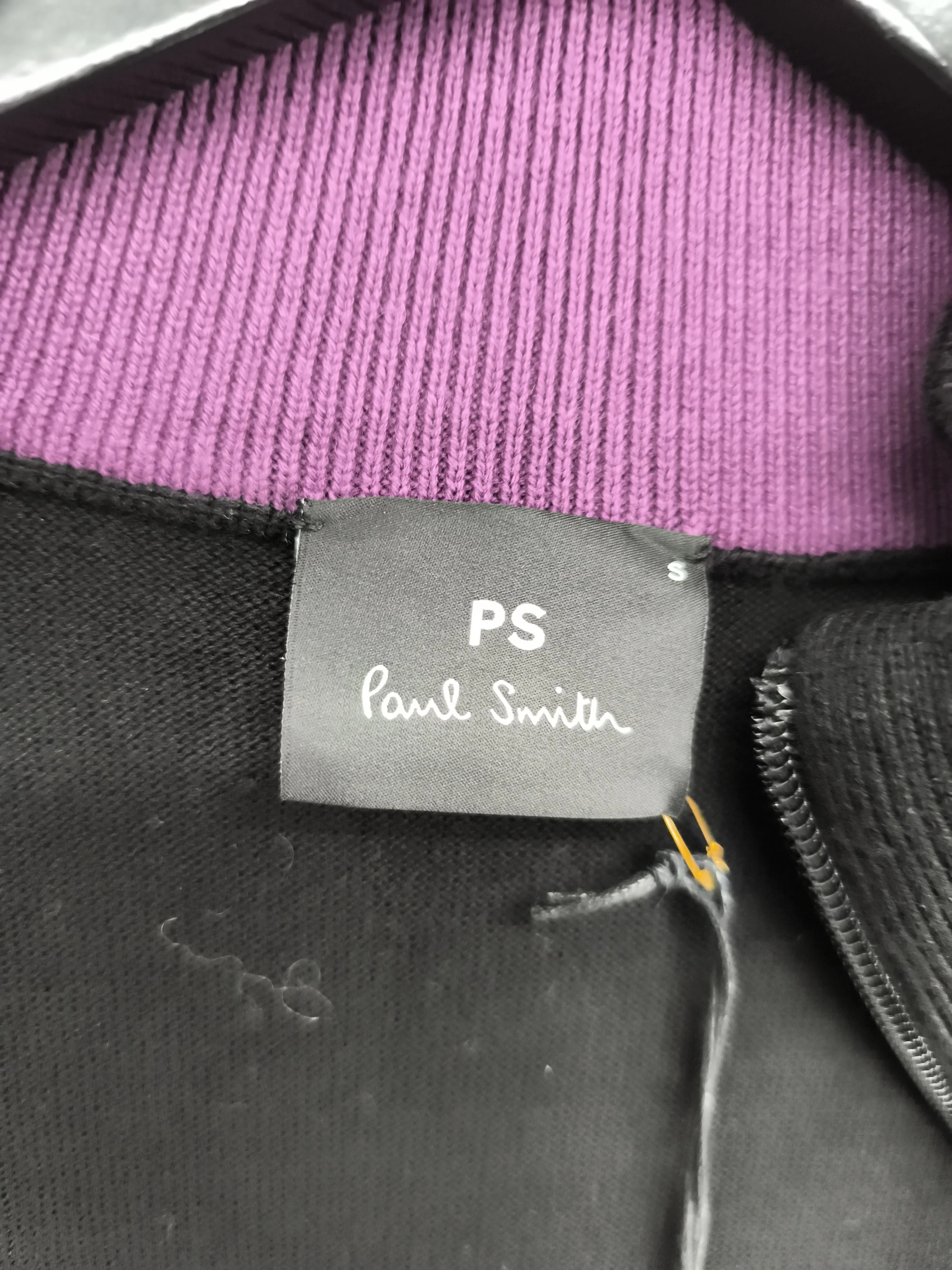 Paul Smith Men's Jumper S Black 100% Cotton Mock Neck Pullover New with tags - Image 5