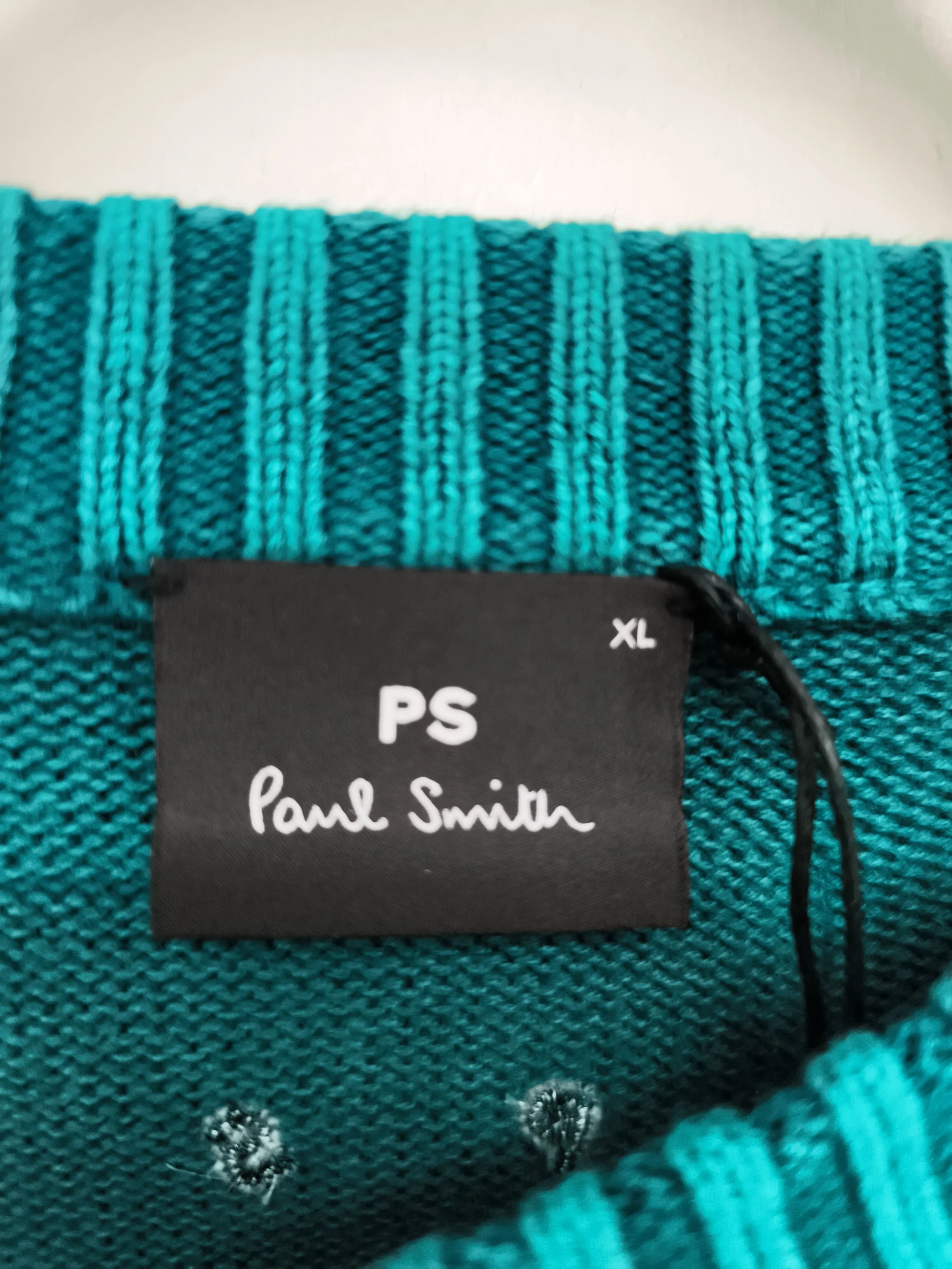 Paul Smith Men's Jumper XL Green 100% Cotton Pullover New with tags - Image 5