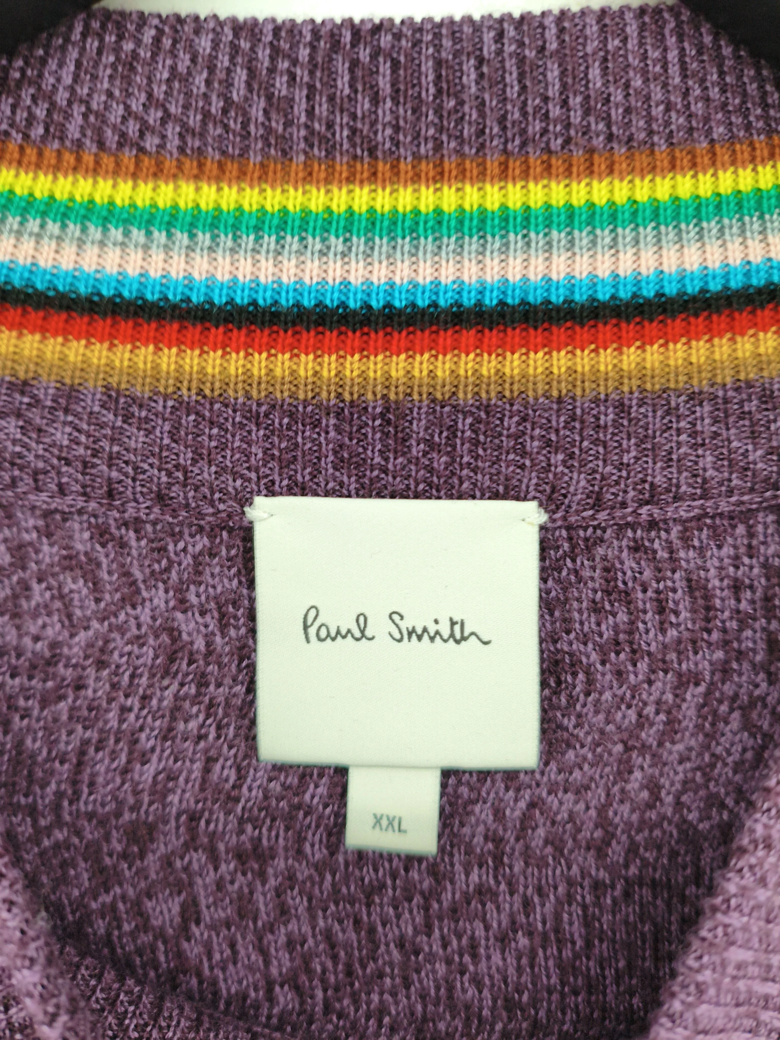 Paul Smith Men's Jumper XXL Purple 100% Wool Pullover New with tags - Image 5