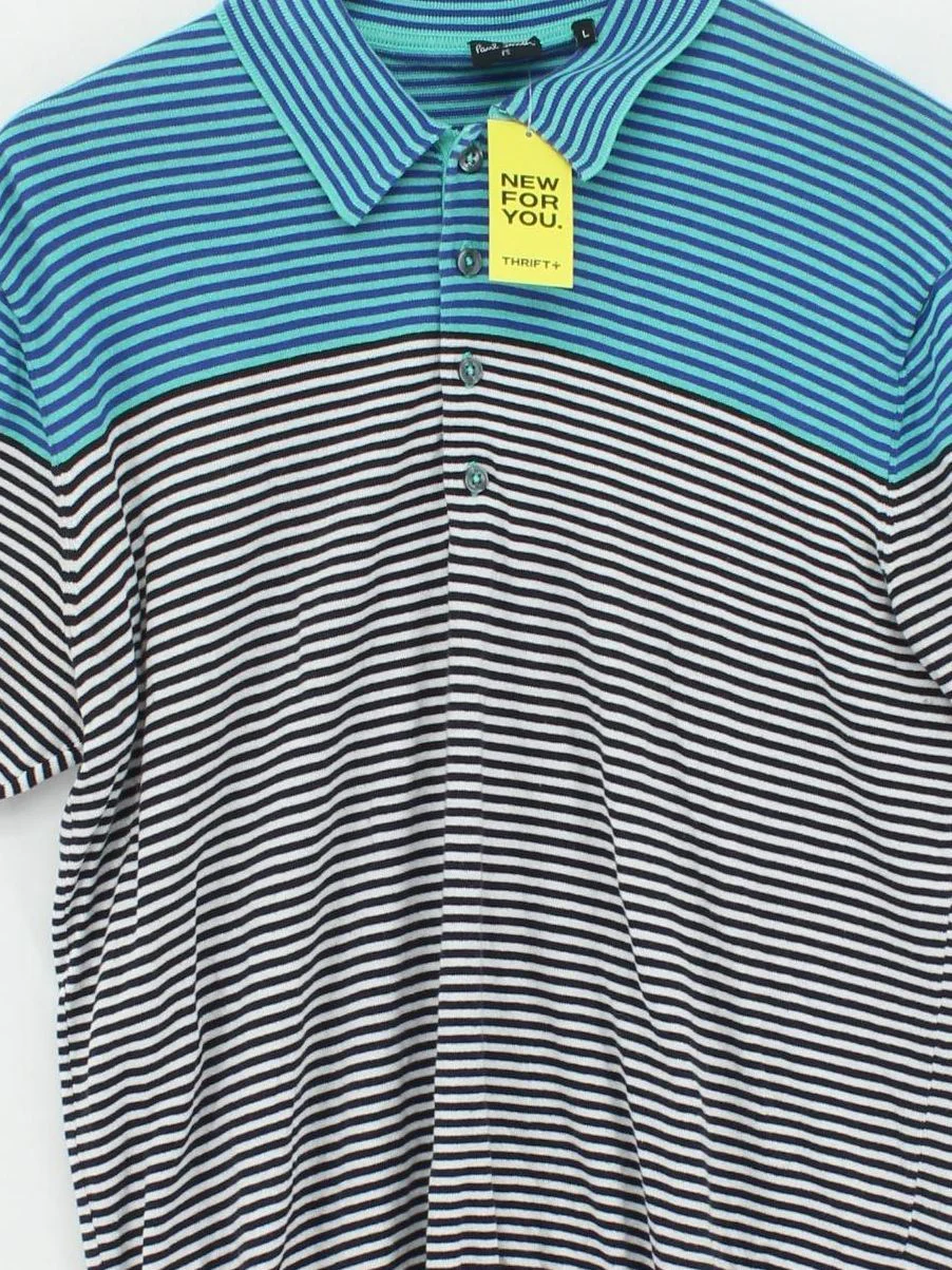 Paul Smith Men's Polo L Multi Striped 100% Cotton Basic - Image 3