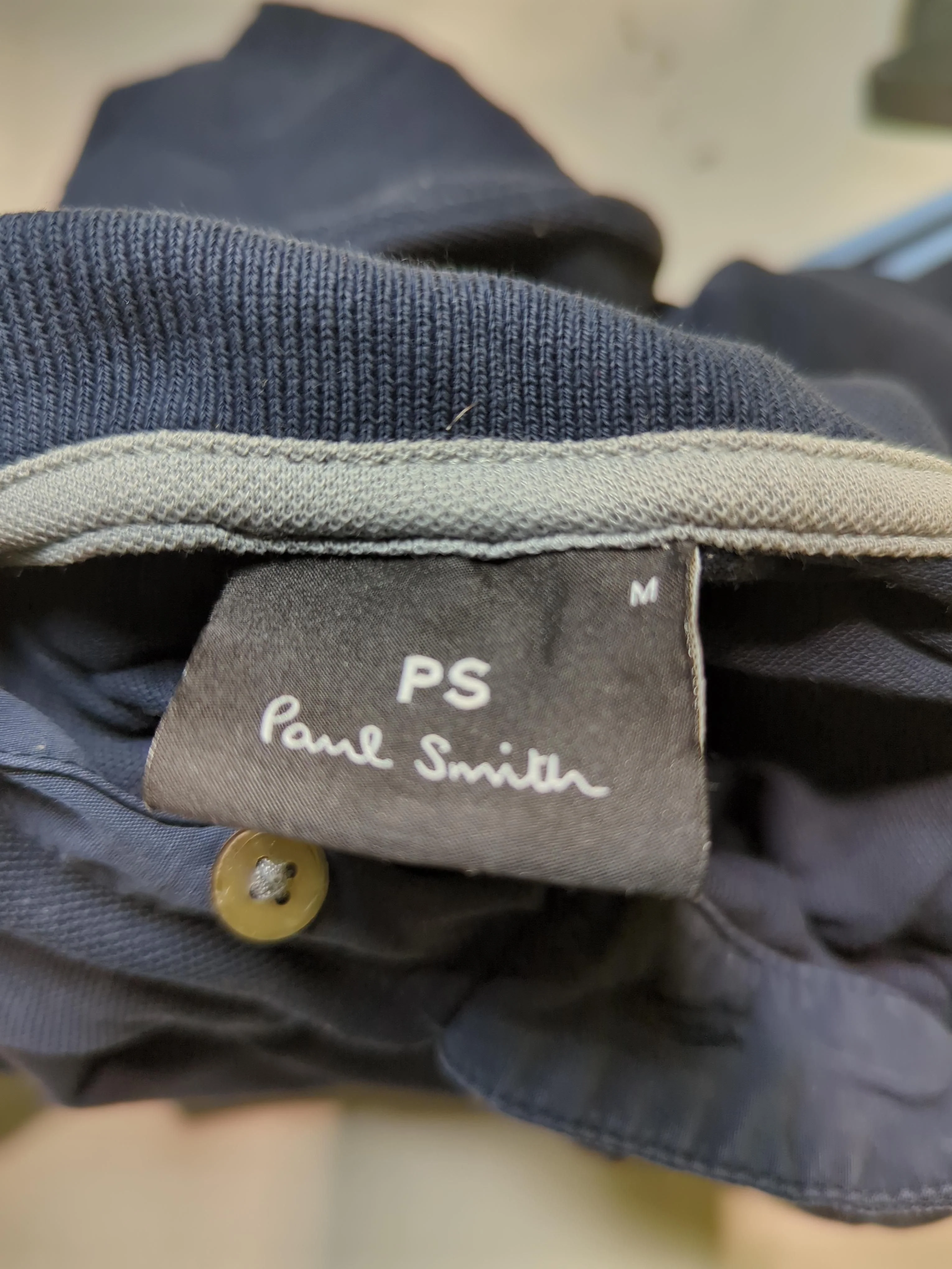 Paul Smith Men's Polo M Blue 100% Cotton Basic - Image 5