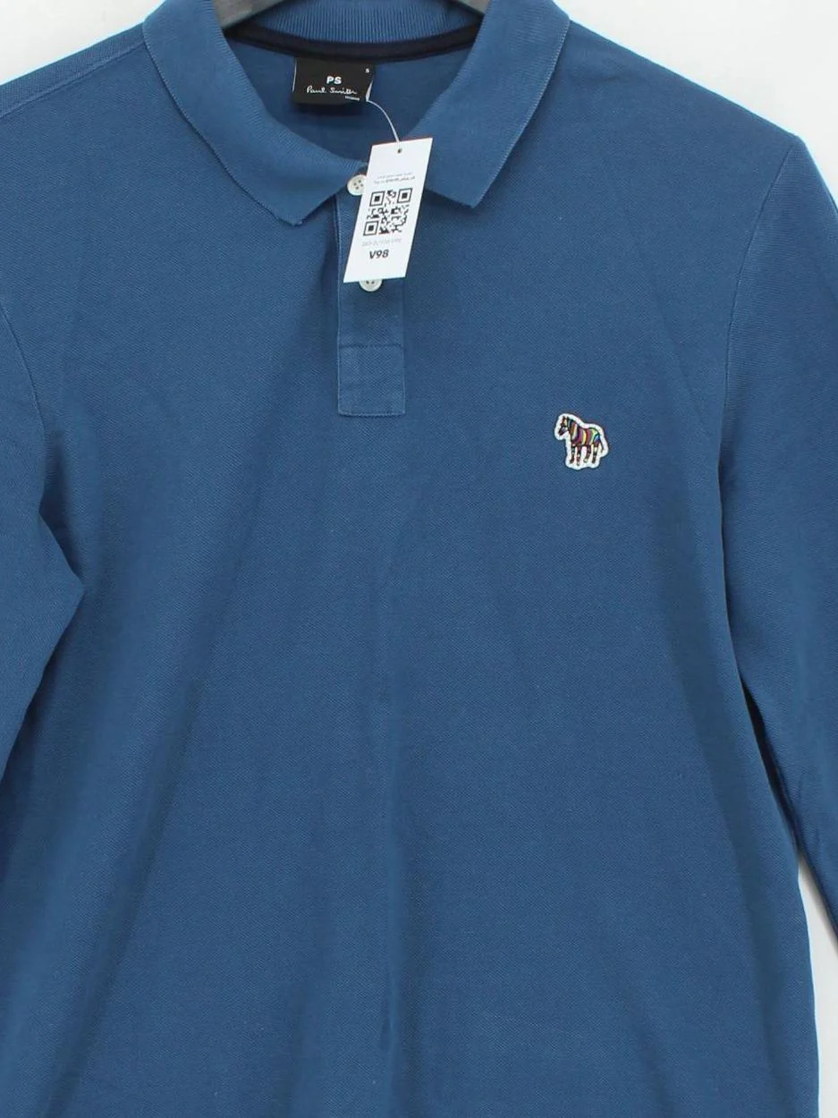Paul Smith Men's Polo S Blue 100% Cotton Basic - Image 3