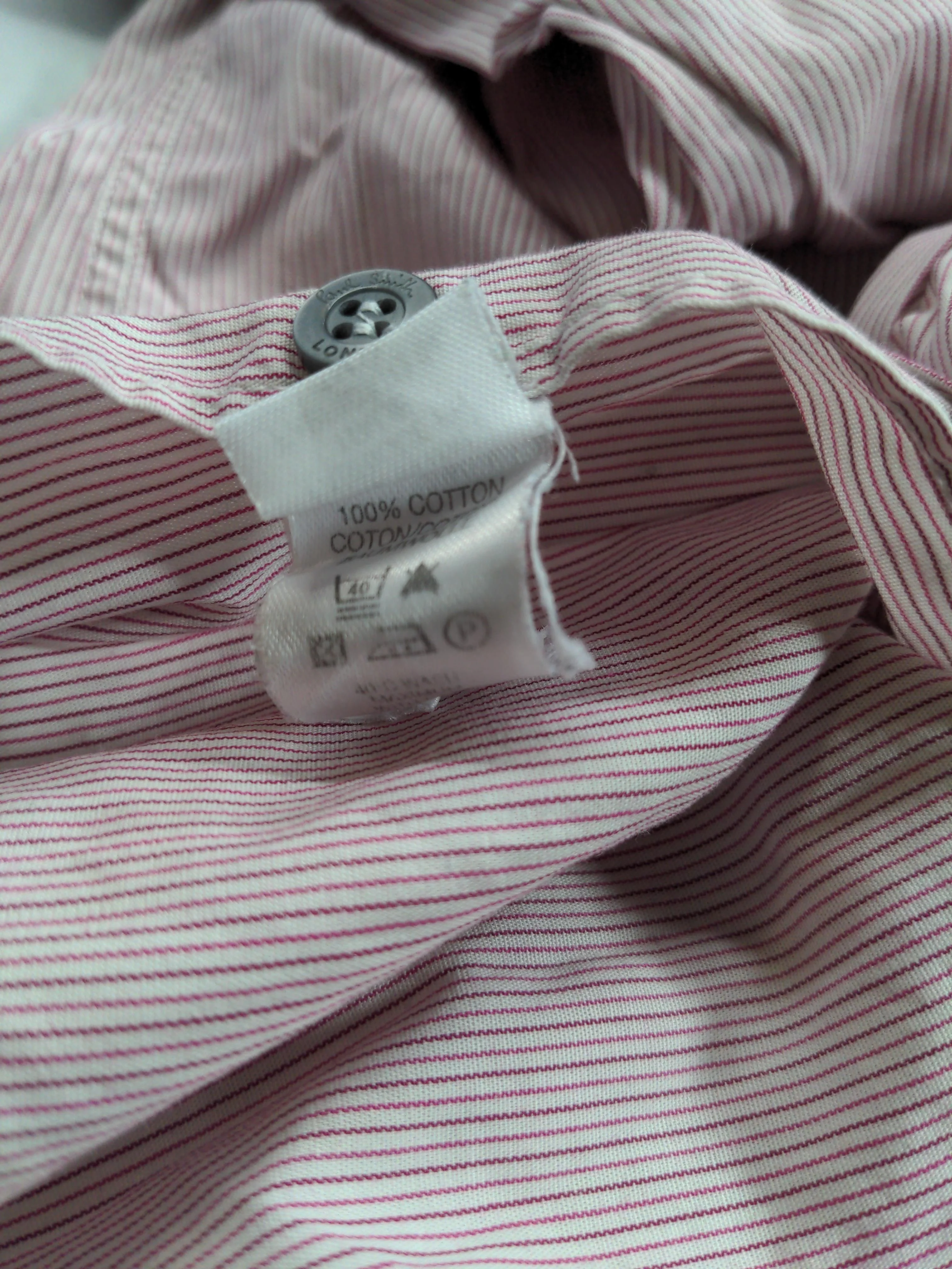Paul Smith Men's Shirt Chest: 39 in Red Striped 100% Other Basic - Image 6