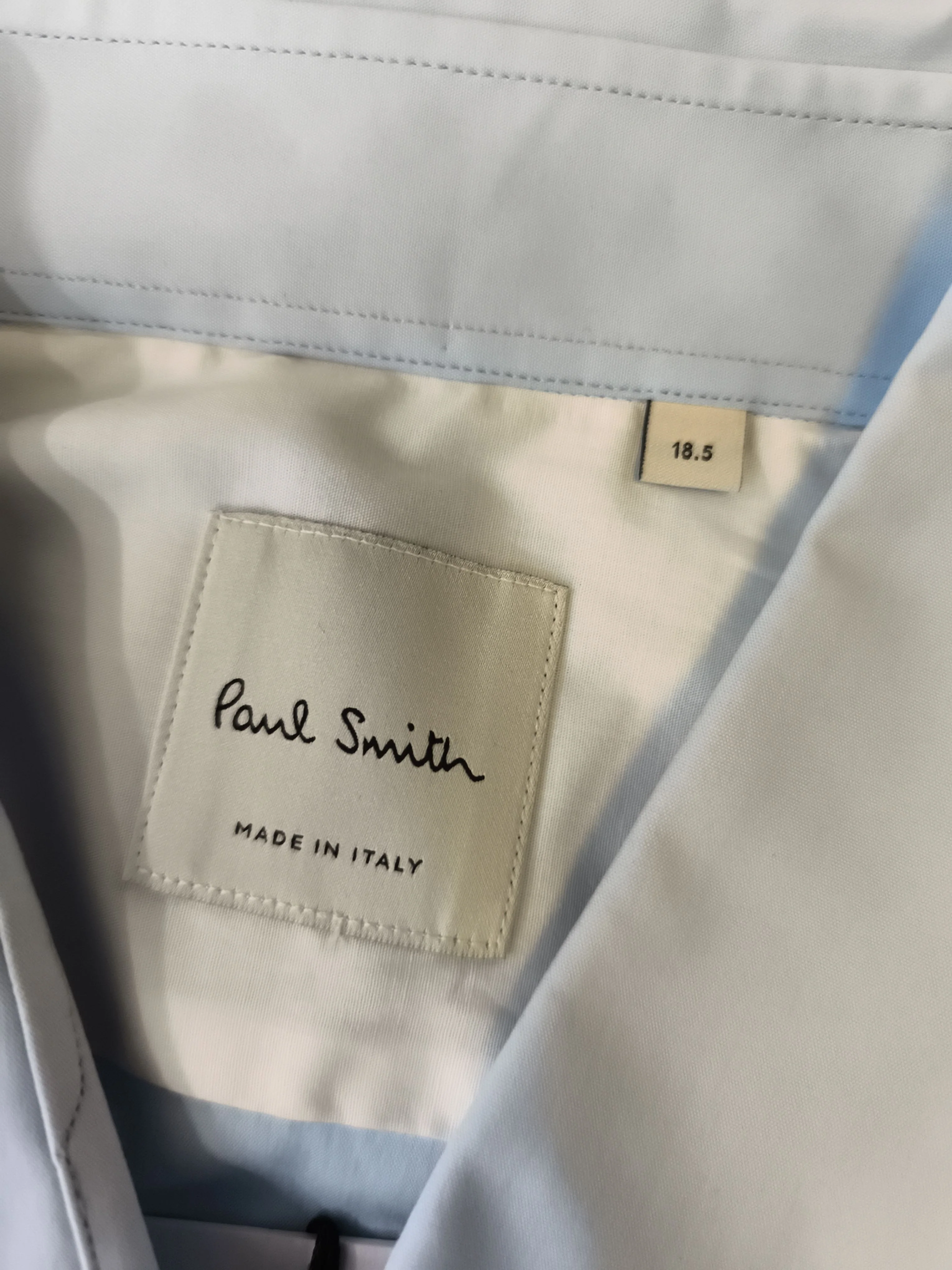 Paul Smith Men's Shirt Collar: 18.5 in Blue Cotton New with tags - Image 5