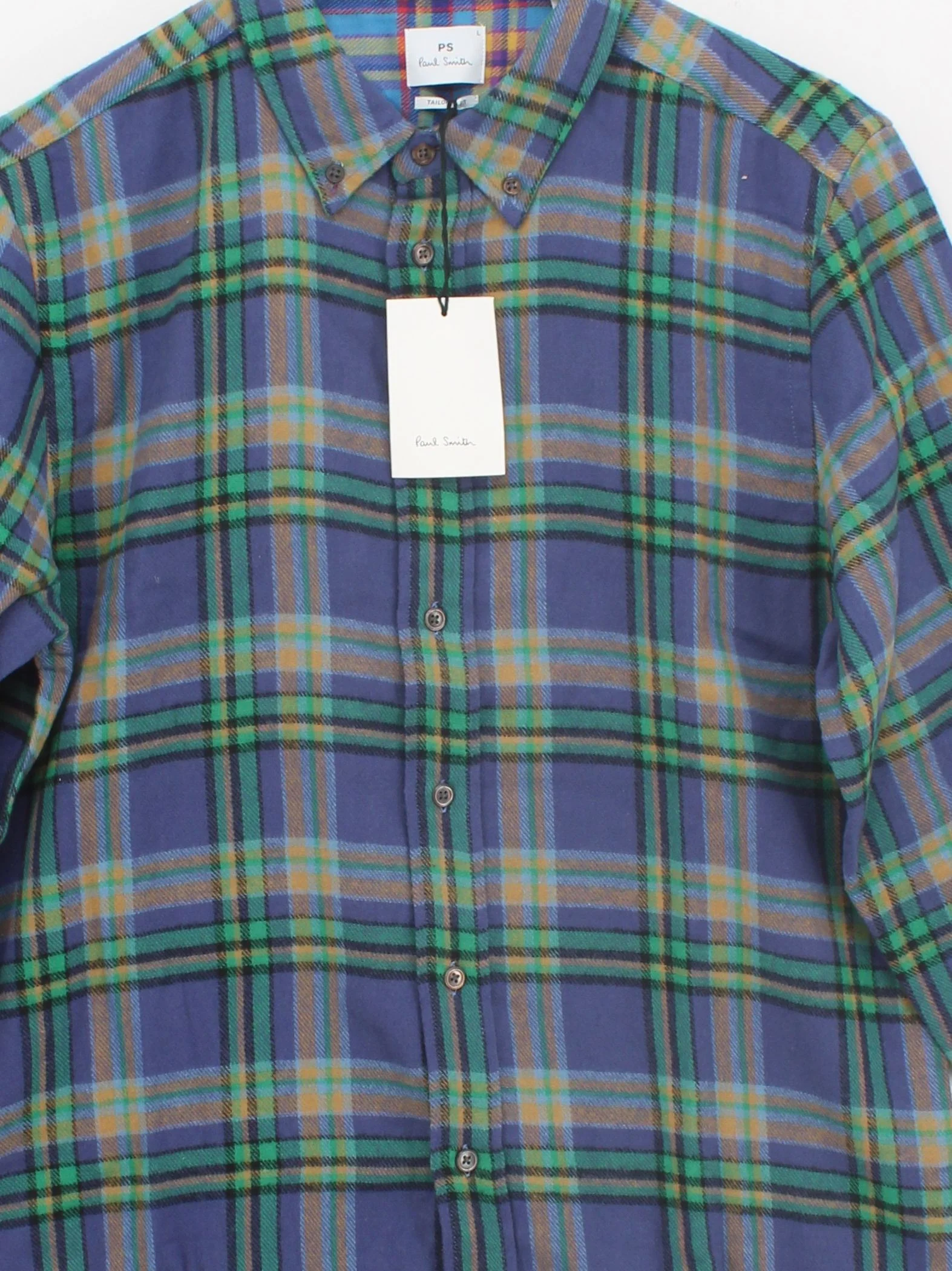 Paul Smith Men's Shirt L Multi Checkered 100% Cotton Basic New with tags - Image 3