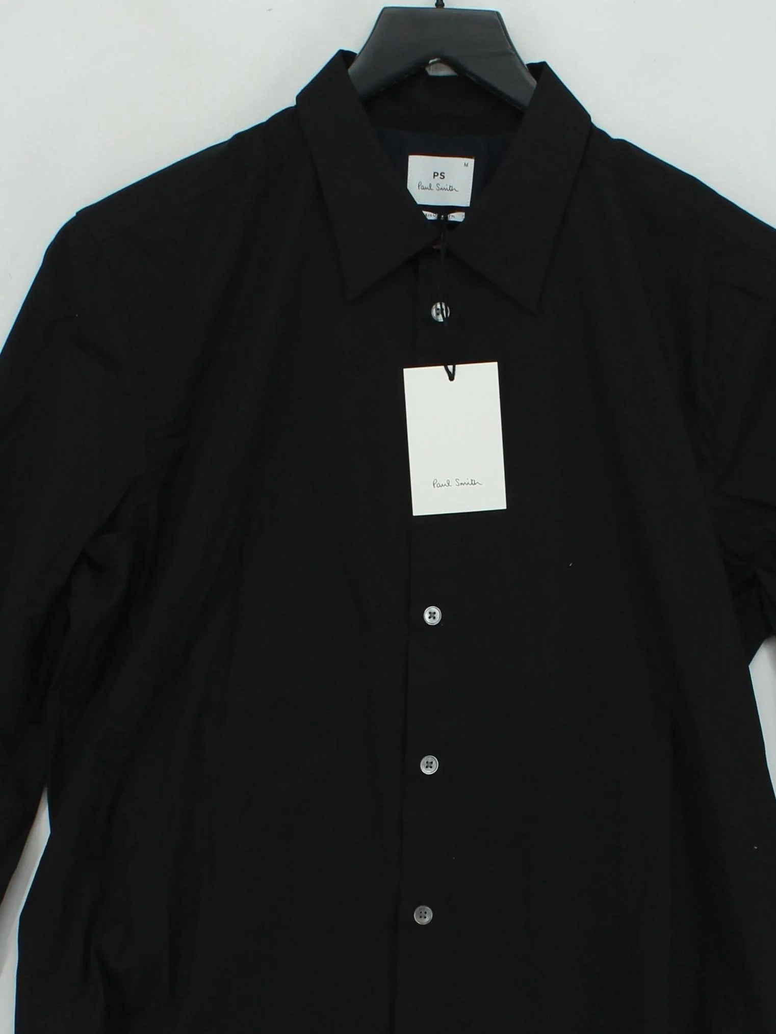 Paul Smith Men's Shirt M Black 100% Cotton Basic New with tags - Image 3