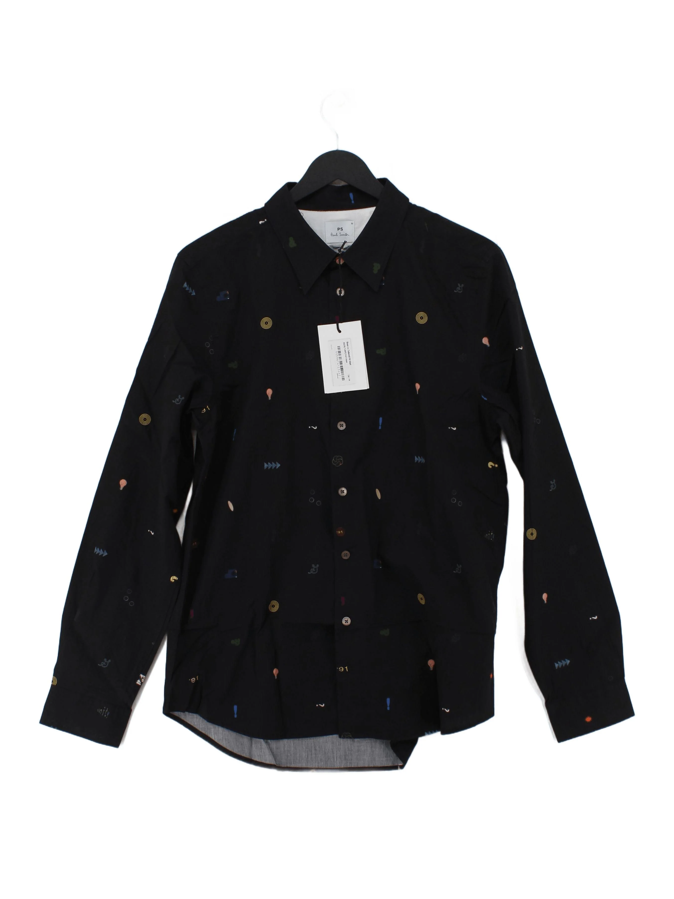 Paul Smith Men's Shirt M Black Graphic 100% Cotton Basic New with tags