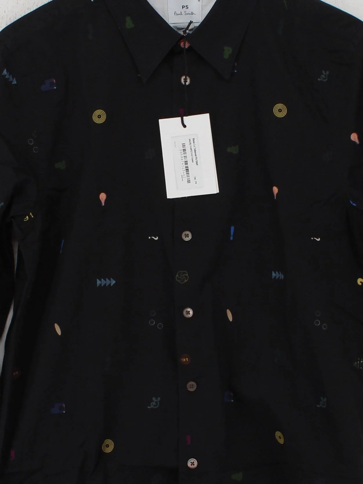 Paul Smith Men's Shirt M Black Graphic 100% Cotton Basic New with tags - Image 3