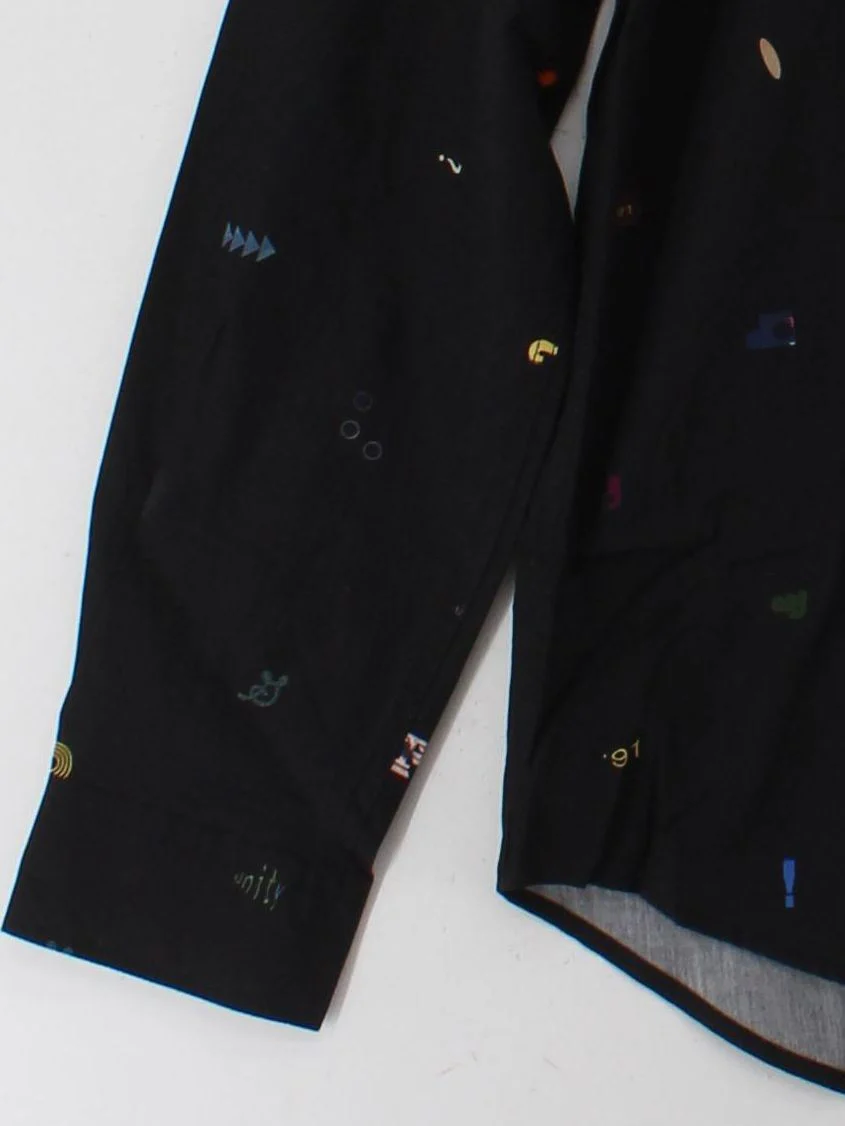 Paul Smith Men's Shirt M Black Graphic 100% Cotton Basic New with tags - Image 4