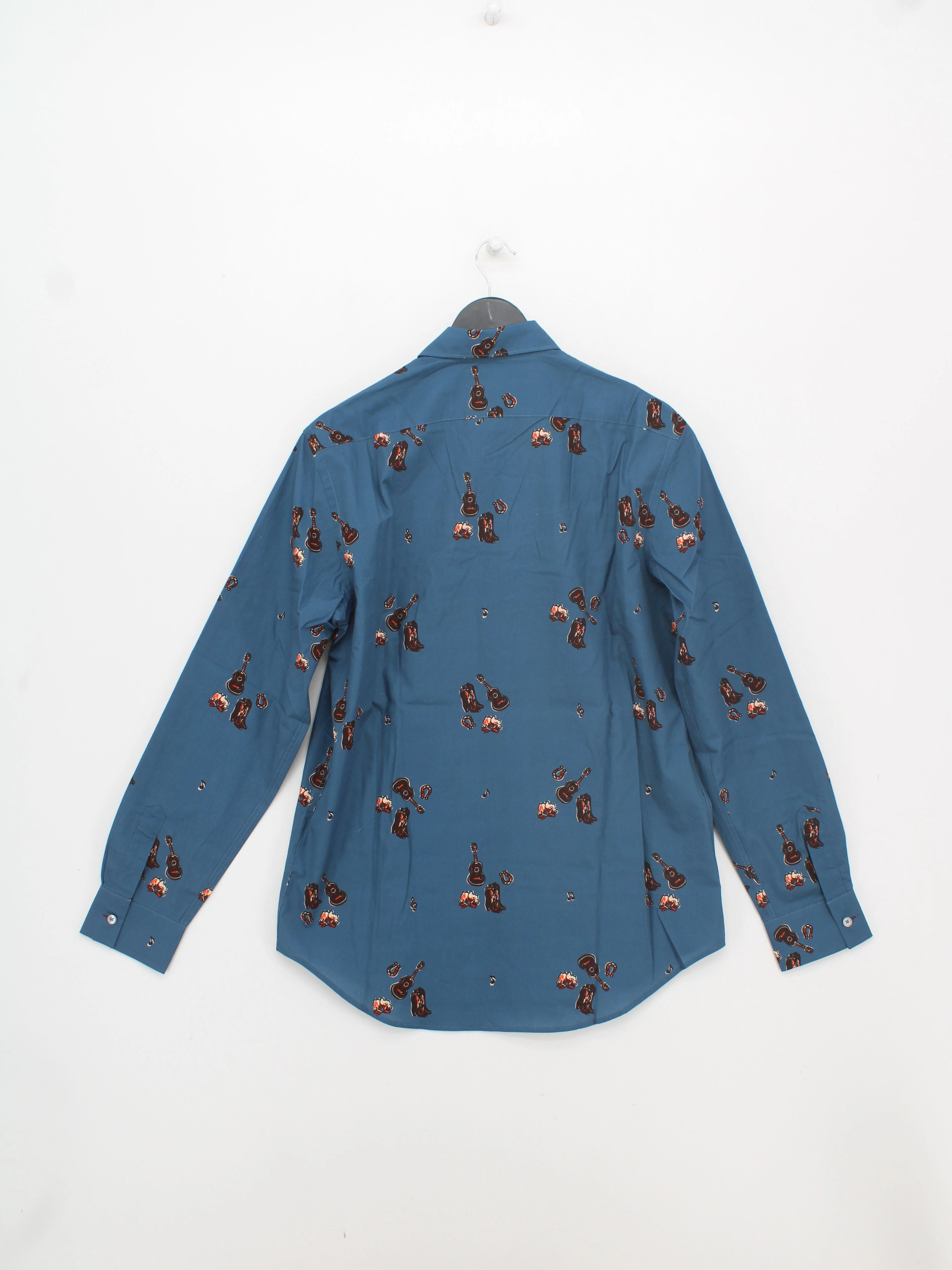 Paul Smith Men's Shirt M Blue Graphic 100% Cotton Basic New with tags - Image 2