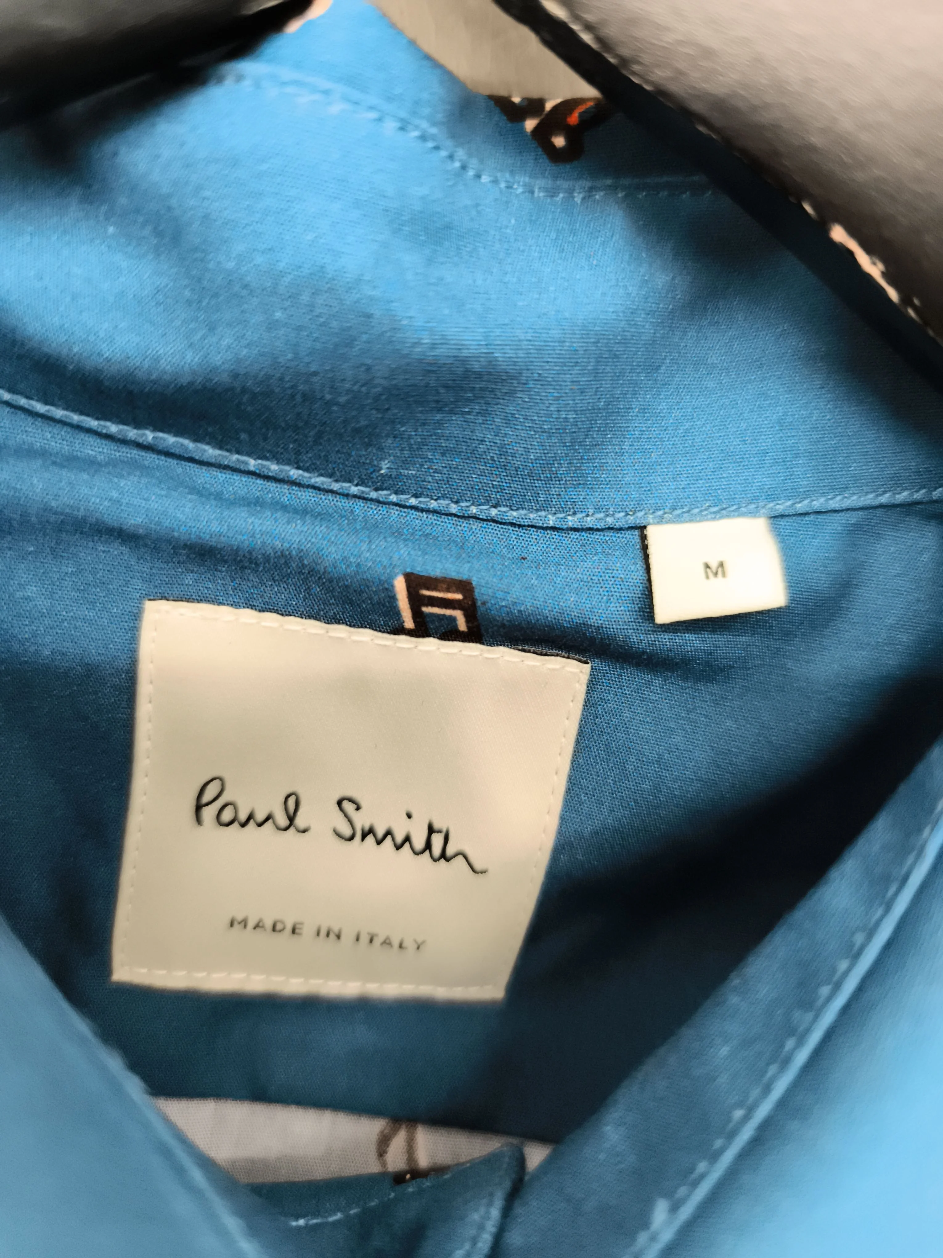 Paul Smith Men's Shirt M Blue Graphic 100% Cotton Basic New with tags - Image 5