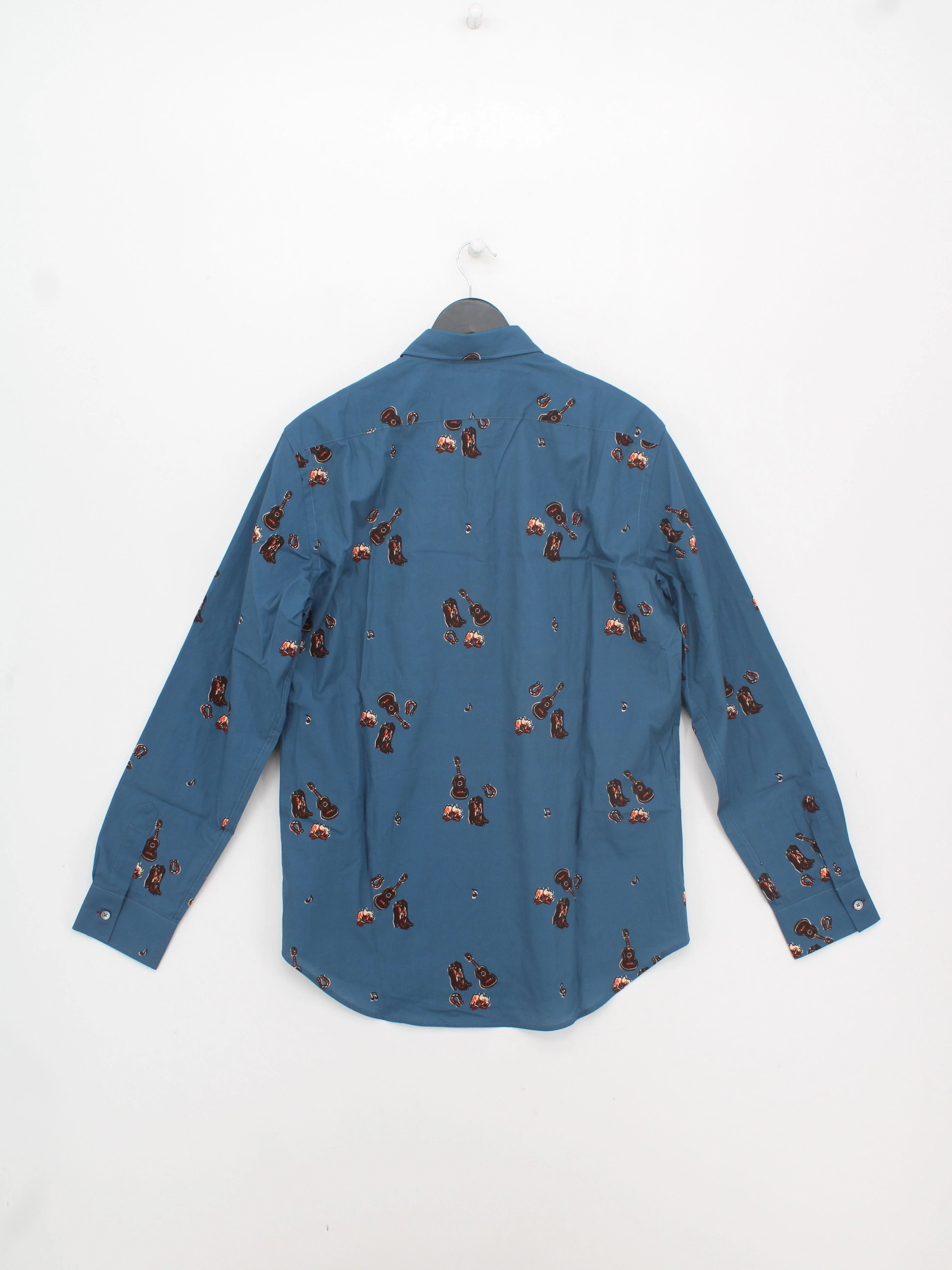 Paul Smith Men's Shirt M Blue Graphic 100% Cotton Basic New with tags - Image 2
