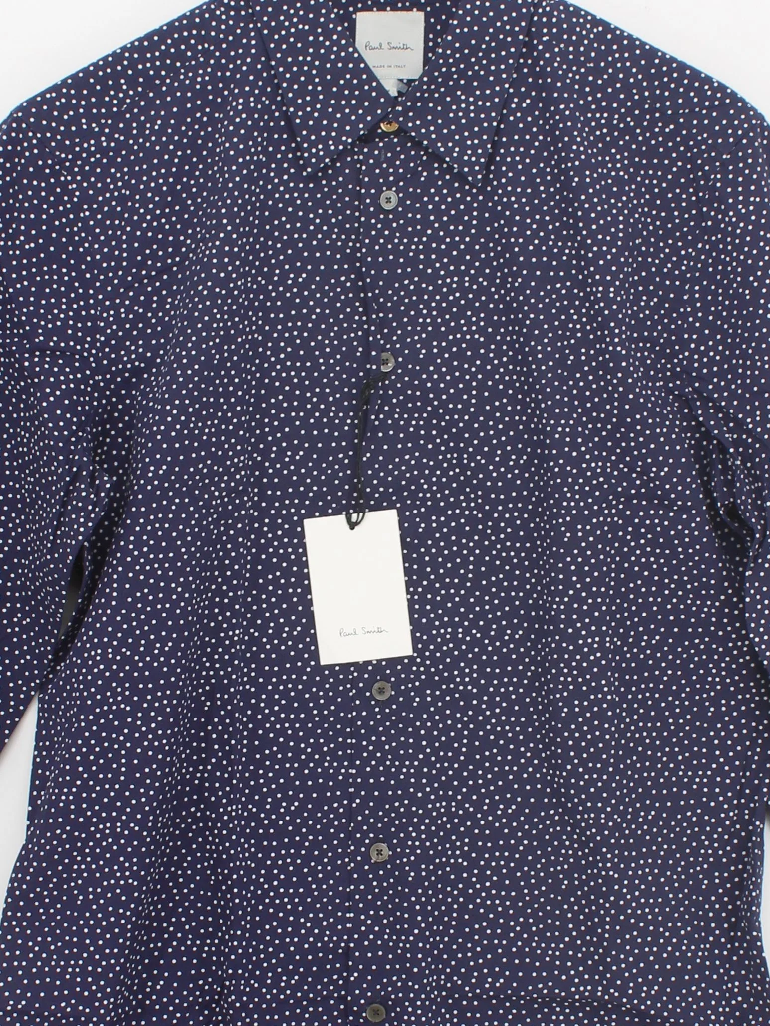 Paul Smith Men's Shirt M Blue Polkadot 100% Cotton Basic New with tags - Image 3