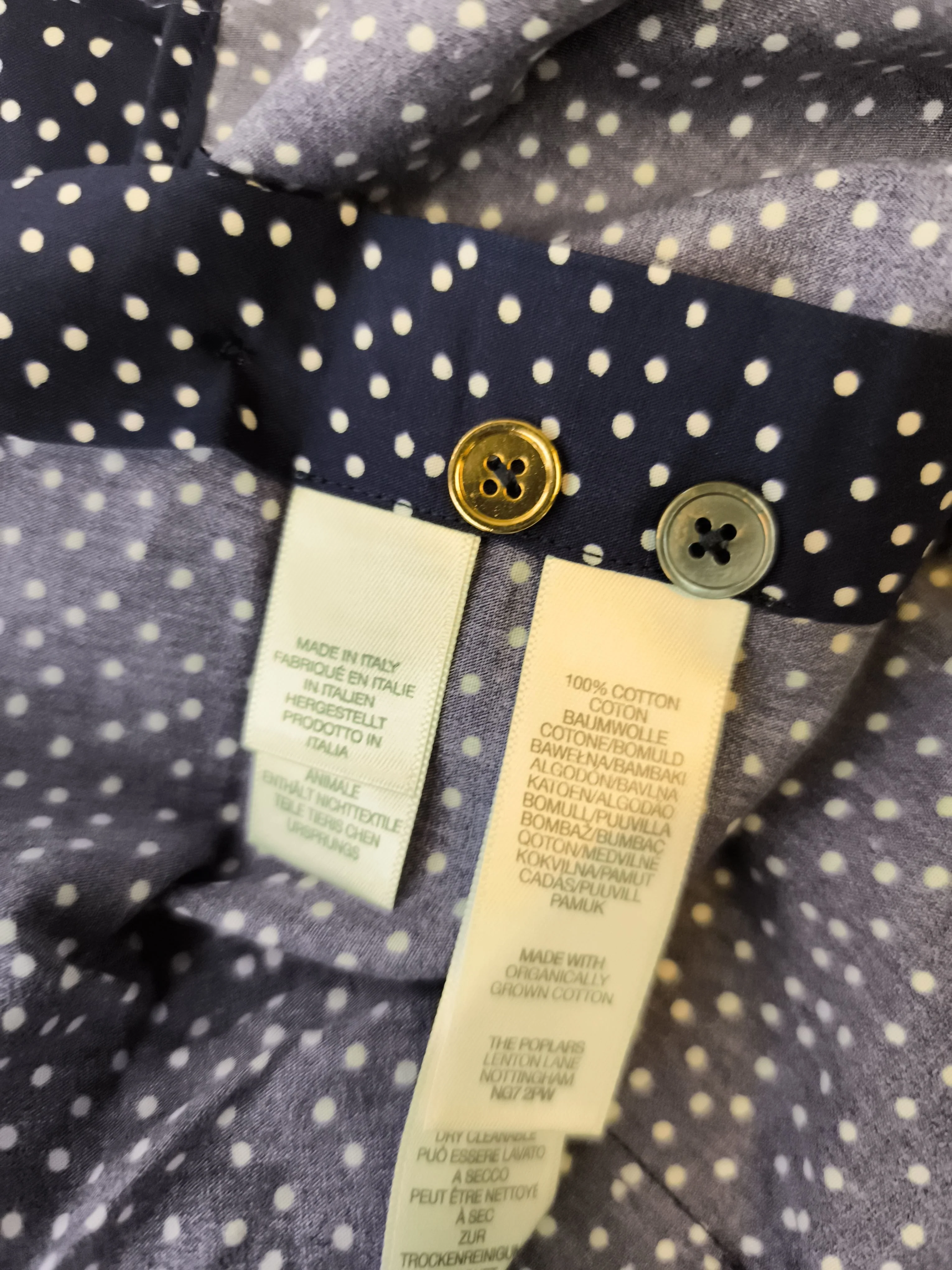 Paul Smith Men's Shirt M Blue Polkadot 100% Cotton Basic New with tags - Image 6