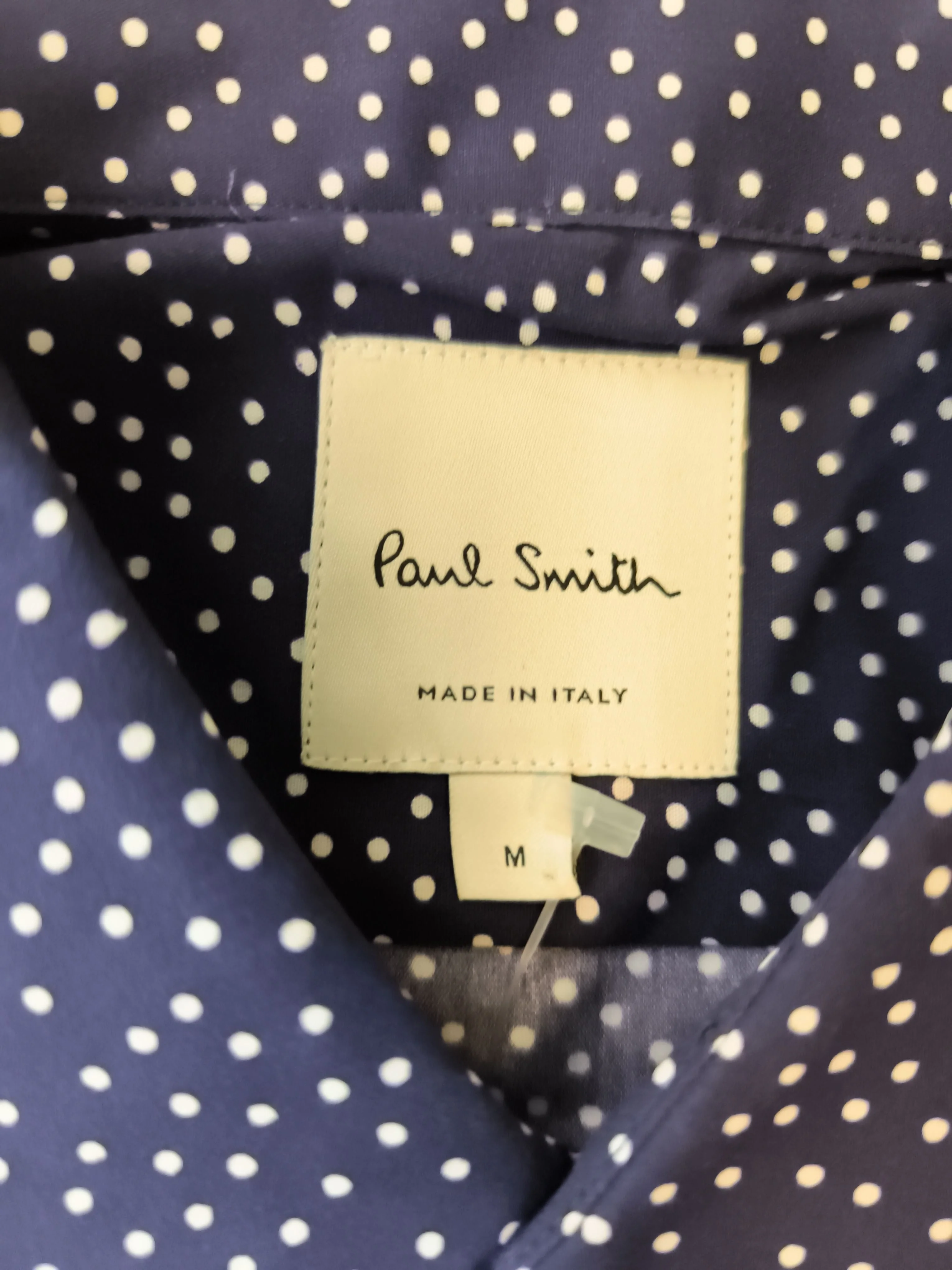 Paul Smith Men's Shirt M Blue Polkadot 100% Cotton Basic New with tags - Image 5